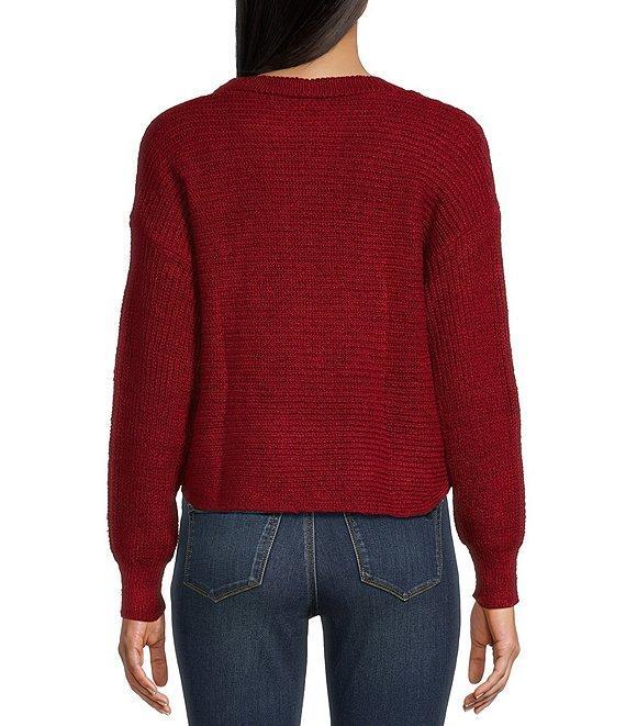 I.N. San Francisco Long Sleeve Crew Neck Cropped Pullover Sweater Product Image