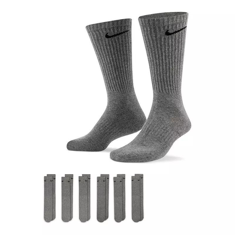 Men's Nike 6-Pack Everyday Cushioned Crew Training Socks, Size: 6-8, Gray Product Image