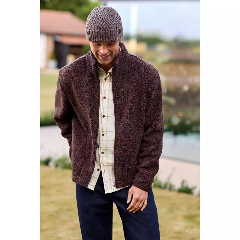 Men's NEXT Funnel Zip Neck Borg Fleece, Size: Medium, Neutral Product Image