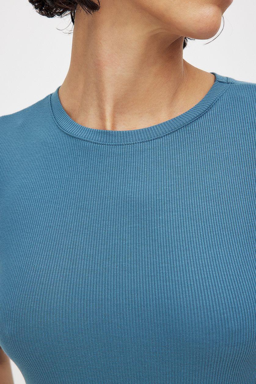 Round Neck Ribbed Top Product Image