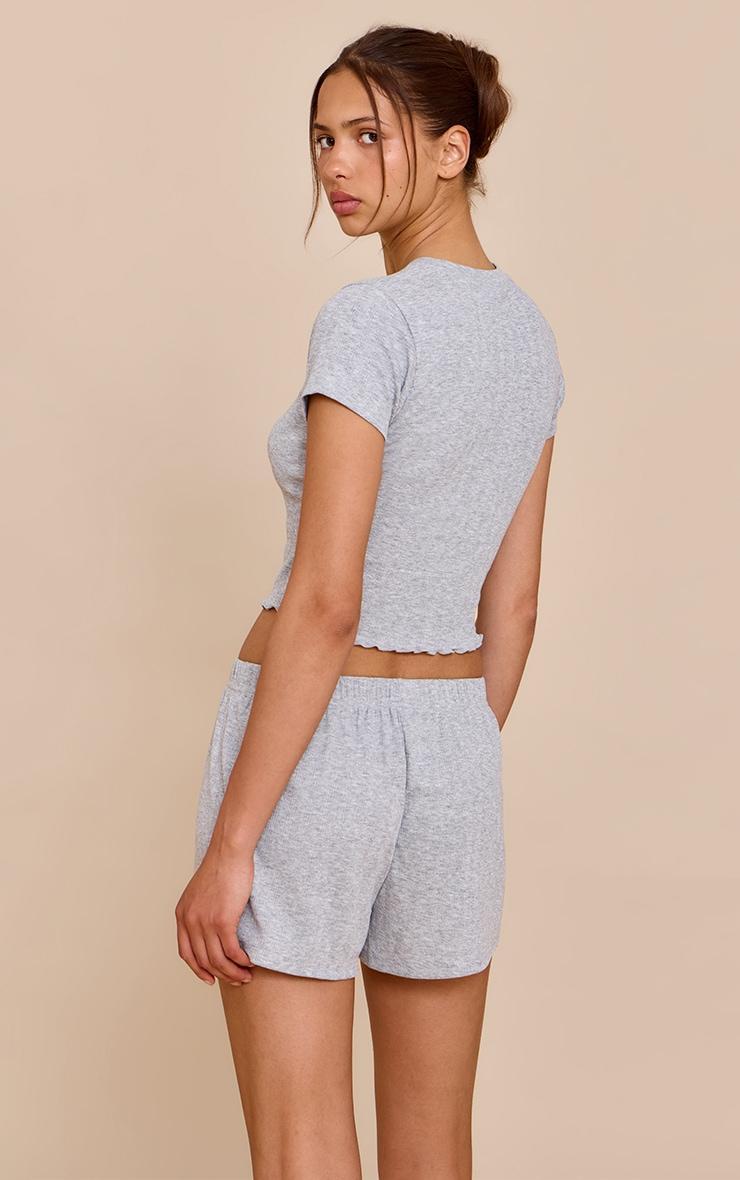 Grey Marl Pointelle Pj Top Product Image