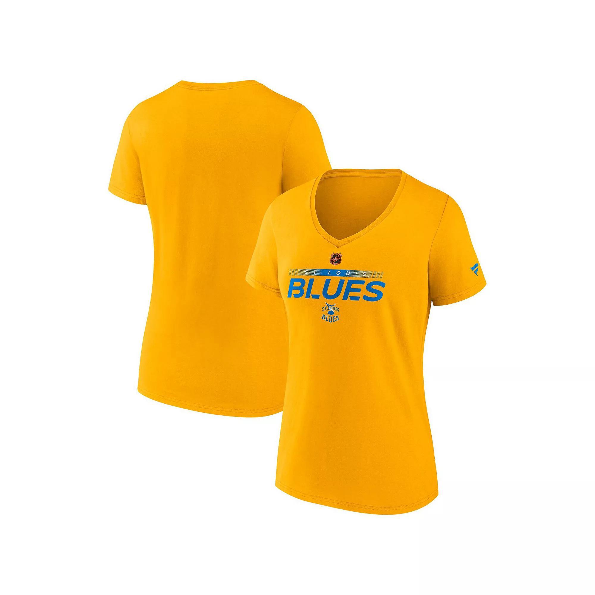 Women's Fanatics  Gold St. Louis Blues Special Edition V-Neck T-Shirt, Size: 2XL Product Image