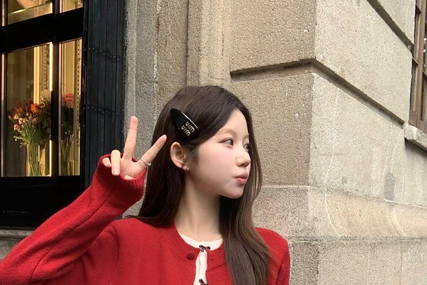 Bow-Accent Mock Two-Piece Crew-Neck Knit Top Product Image