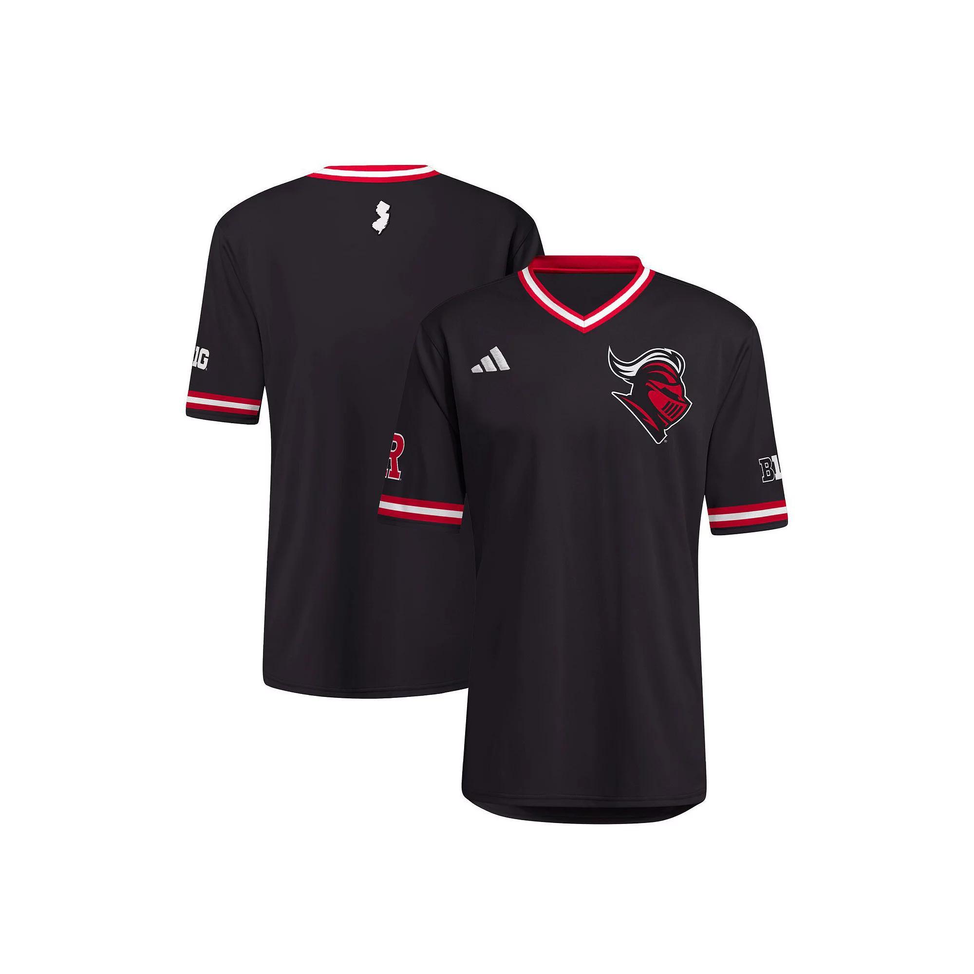 Men's adidas Black Rutgers Scarlet Knights Replica Baseball Jersey, Size: Small Product Image