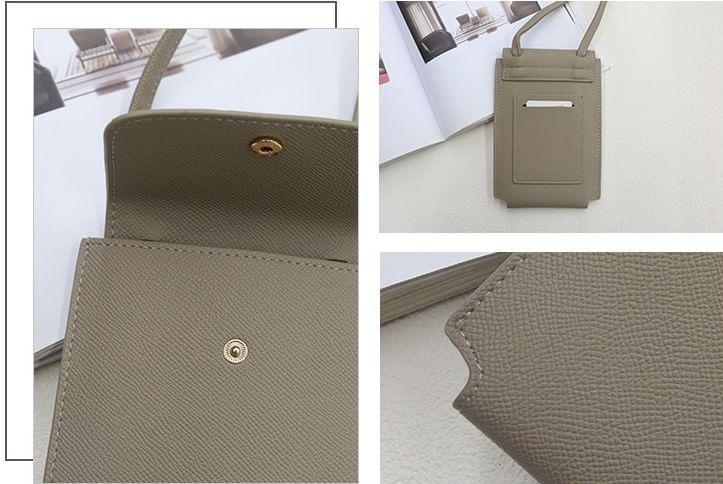 Plain Faux Leather Mobile Phone Crossbody Bag Product Image