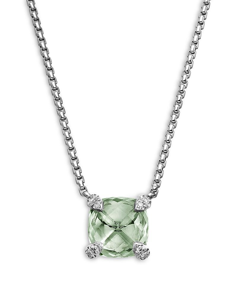 Womens Petite Chatelaine Pendant Necklace with Pave Diamonds Product Image