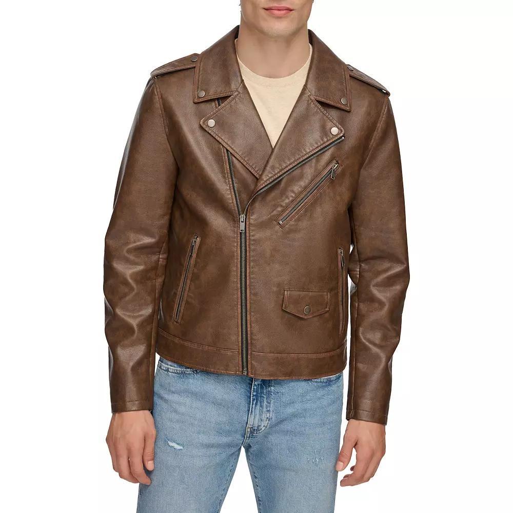Men's Levi's® Faux Leather Moto Jacket, Size: Small, Saddle Product Image