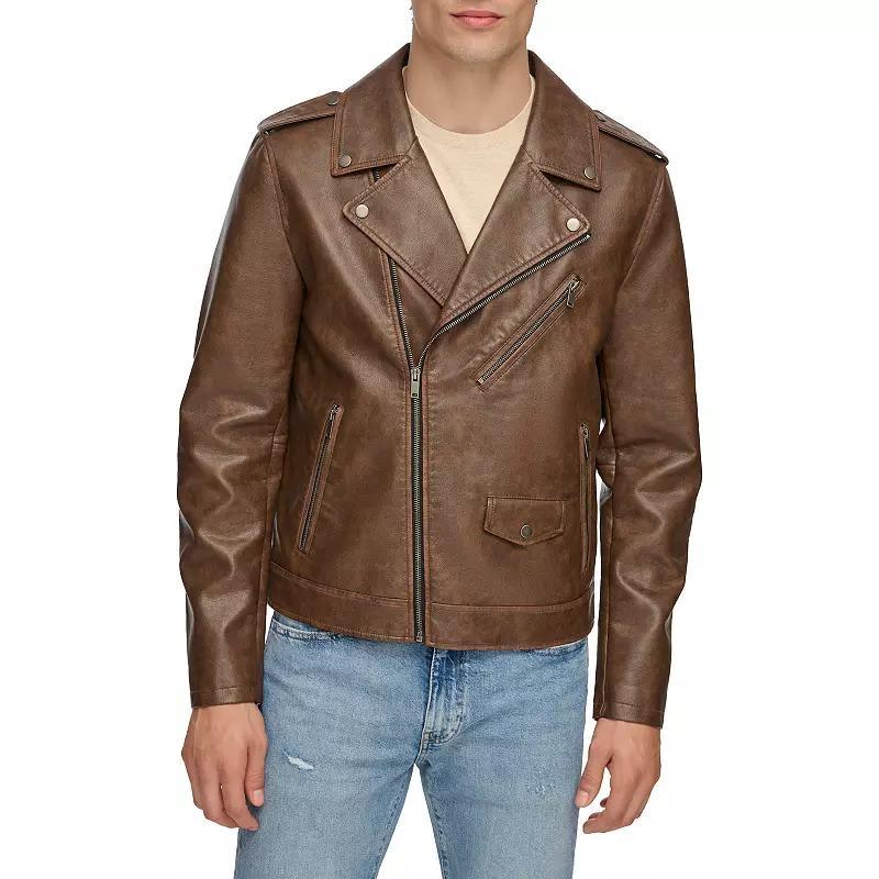 Men's Levi's® Faux Leather Moto Jacket, Size: Small, Saddle Product Image