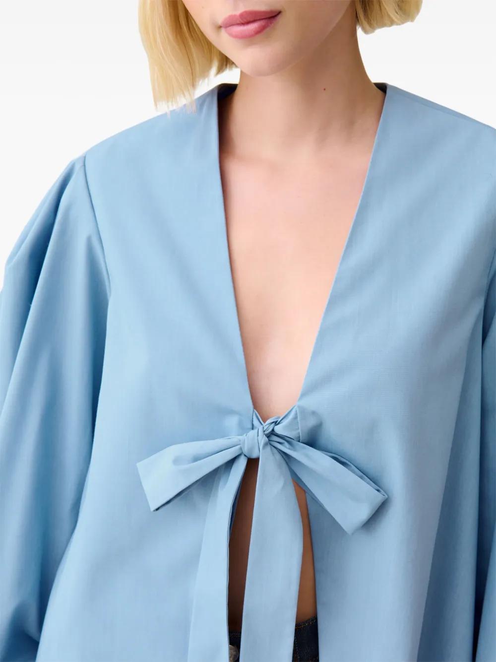 tie-front V-neck blouse Product Image