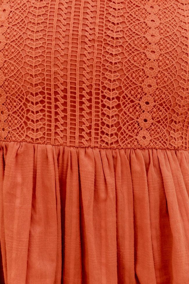 Take Your Time Rust Mini Dress FINAL SALE Product Image