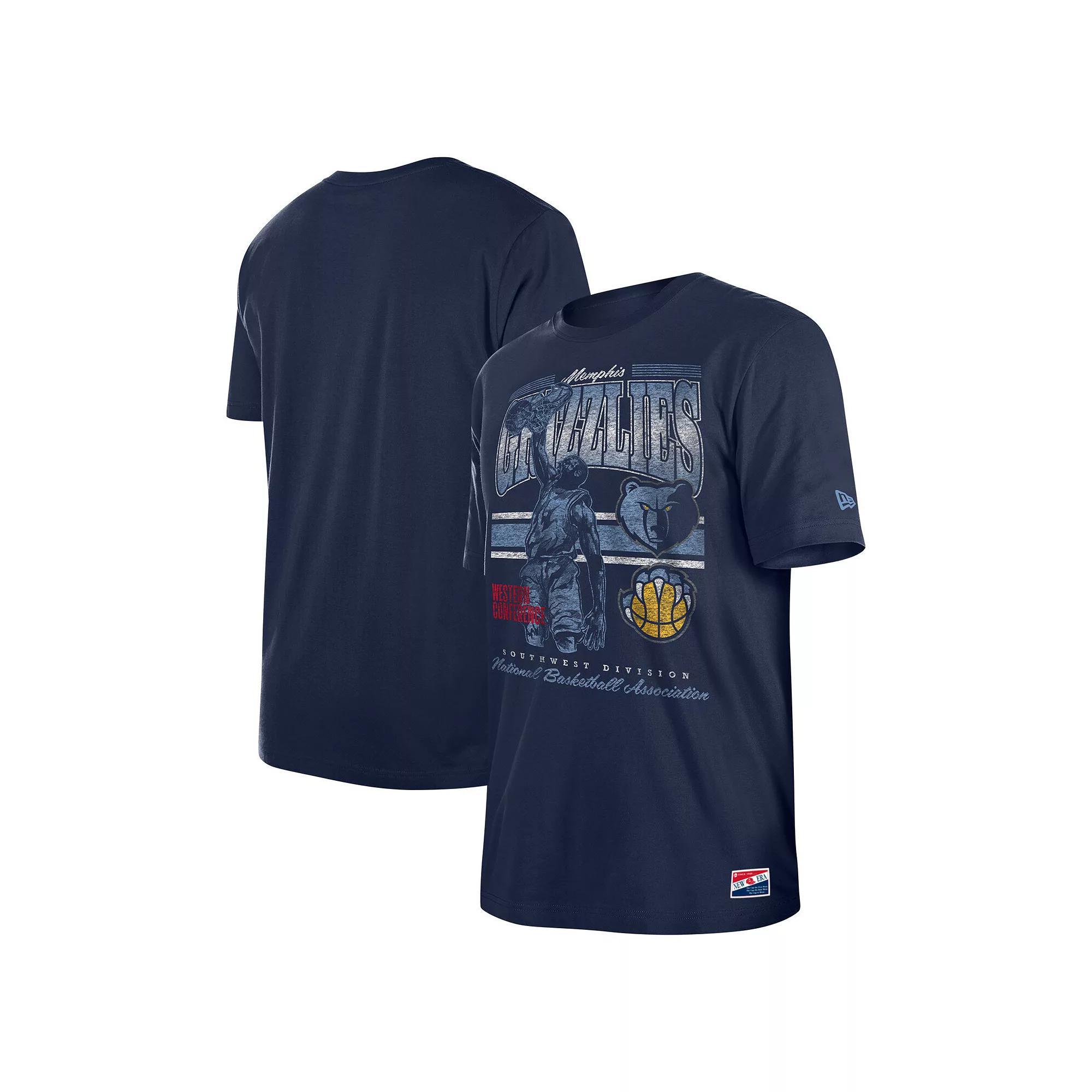 Men's New Era Navy Memphis Grizzlies Enzyme Wash Oversized T-Shirt, Size: XL, Grz Blue Product Image