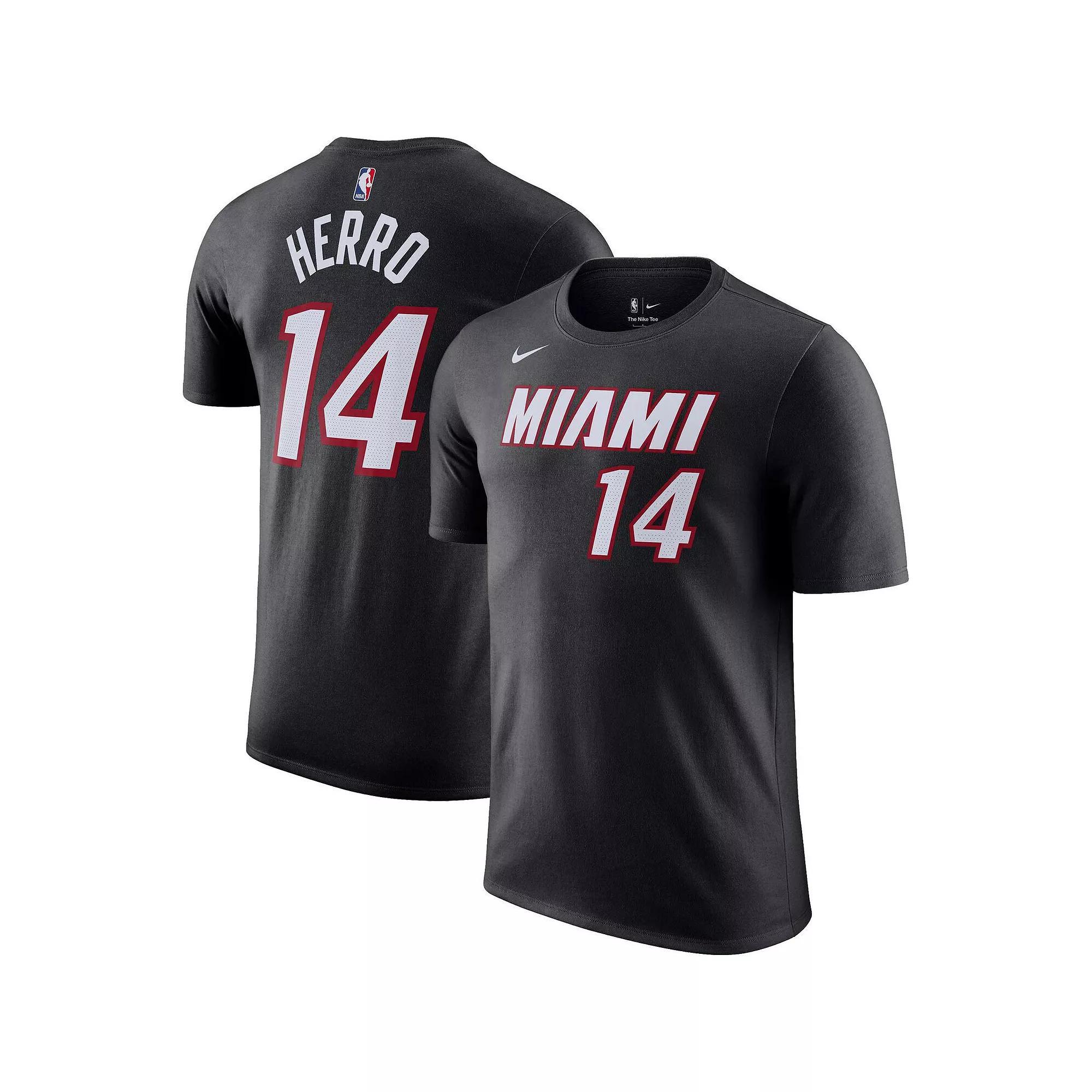 Men's Nike Tyler Herro Black Miami Heat Icon 2022/23 Name & Number T-Shirt, Size: Large Product Image