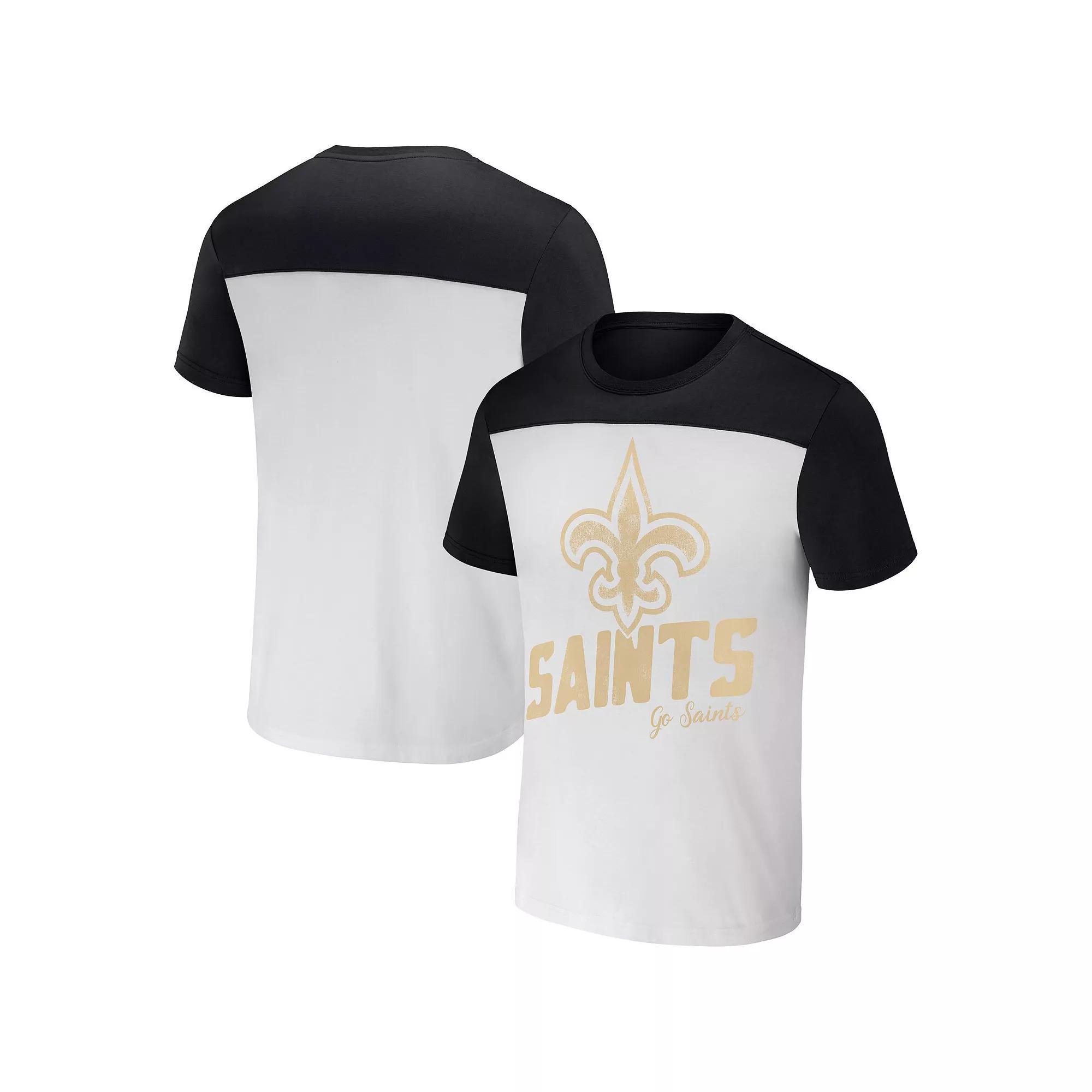 Men's NFL x Darius Rucker Collection by Fanatics Cream New Orleans Saints Colorblocked T-Shirt, Size: 2XL, White Product Image