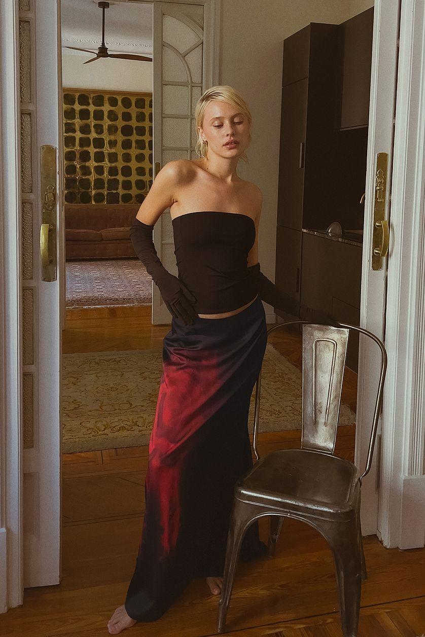 Rose Print Skirt Product Image