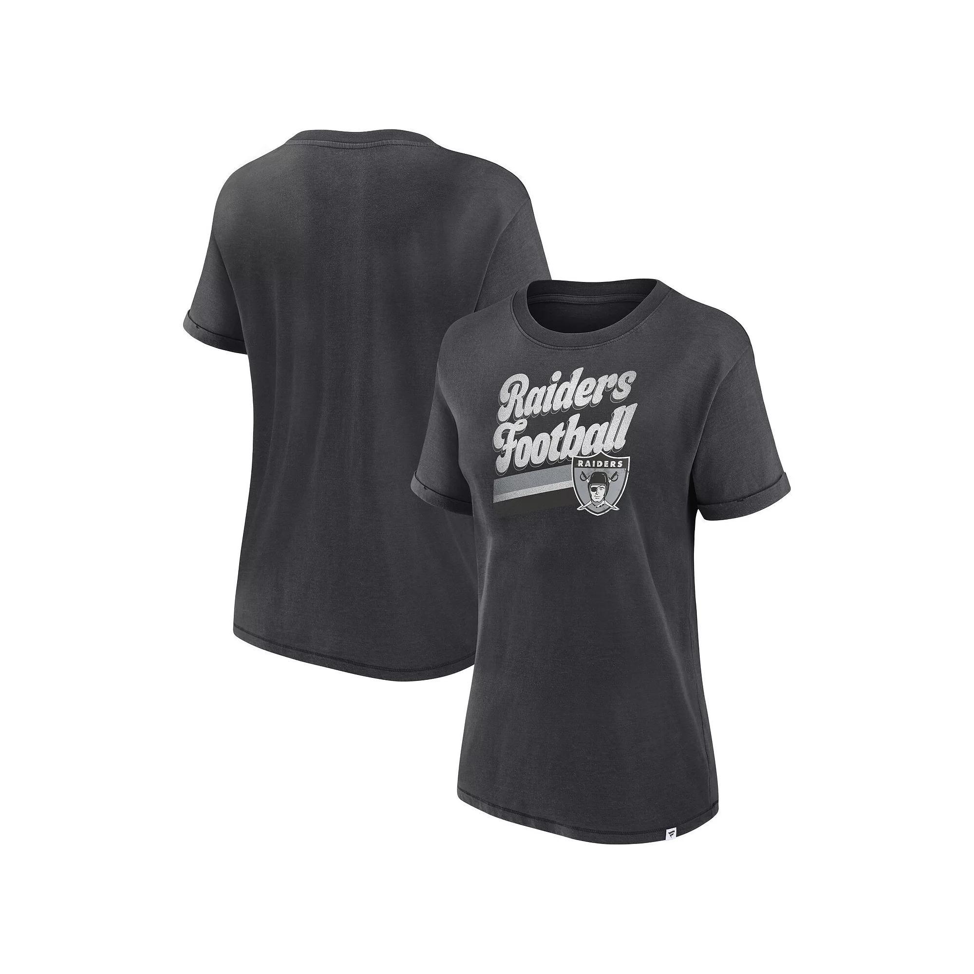 Women's Fanatics Branded Charcoal Las Vegas Raiders Hit Snow Washed T-Shirt, Size: XL, Lvr Charco Product Image