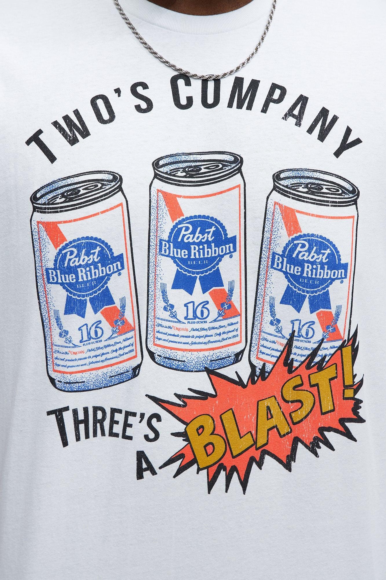 Pabst Two's Company Three's A Blast Short Sleeve Tee - White Product Image