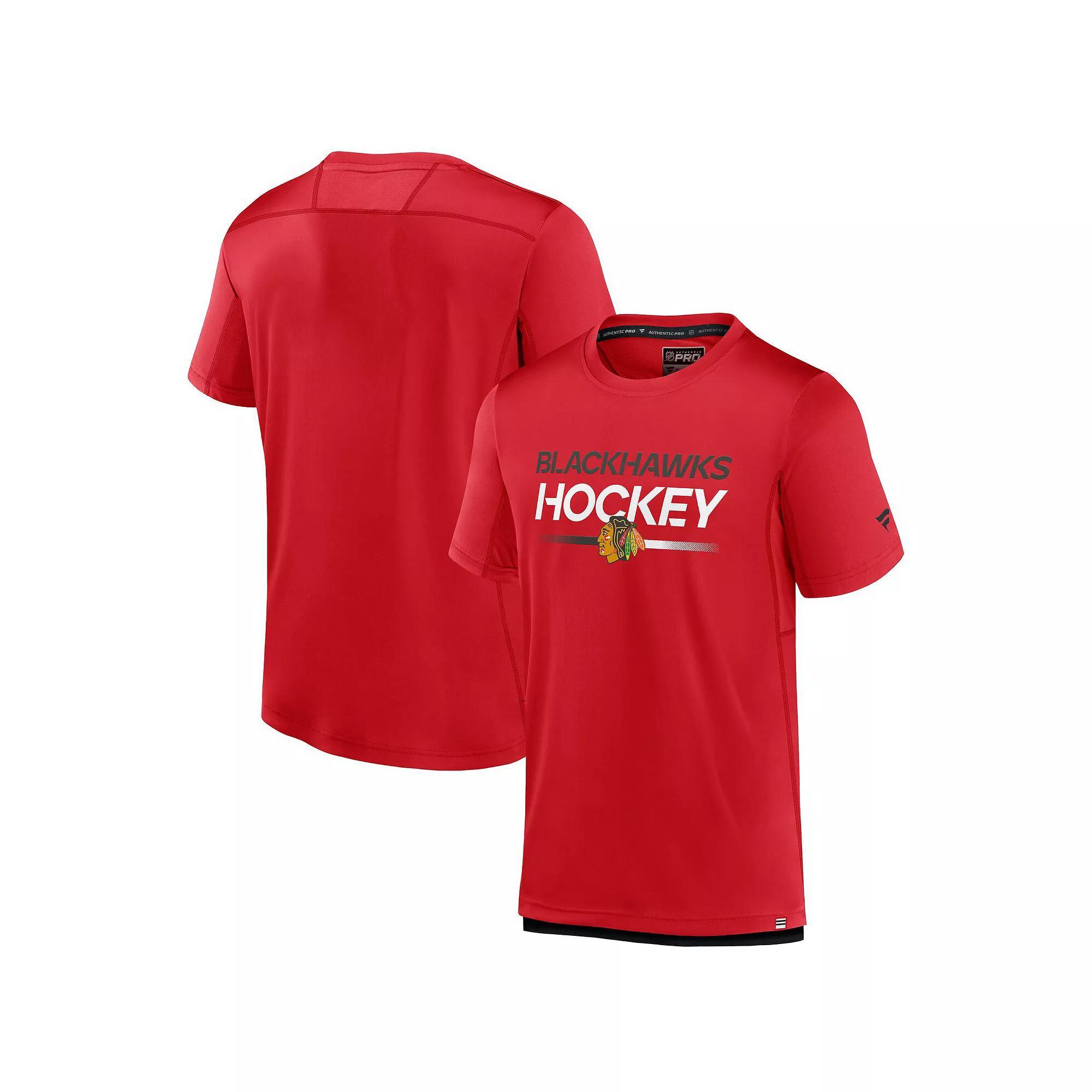 Men's Fanatics Branded  Red Chicago Blackhawks Authentic Pro Tech T-Shirt, Size: Small Product Image