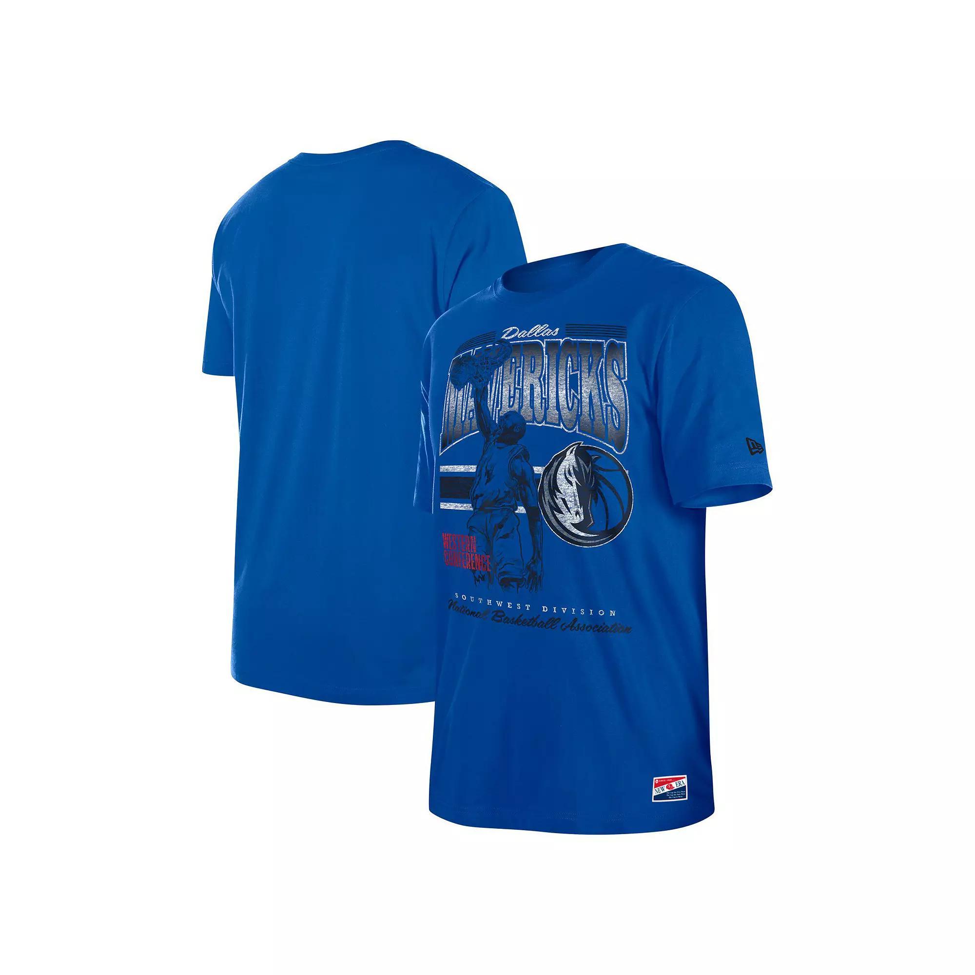 Men's New Era Blue Dallas Mavericks Enzyme Wash Oversized T-Shirt, Size: Small Product Image