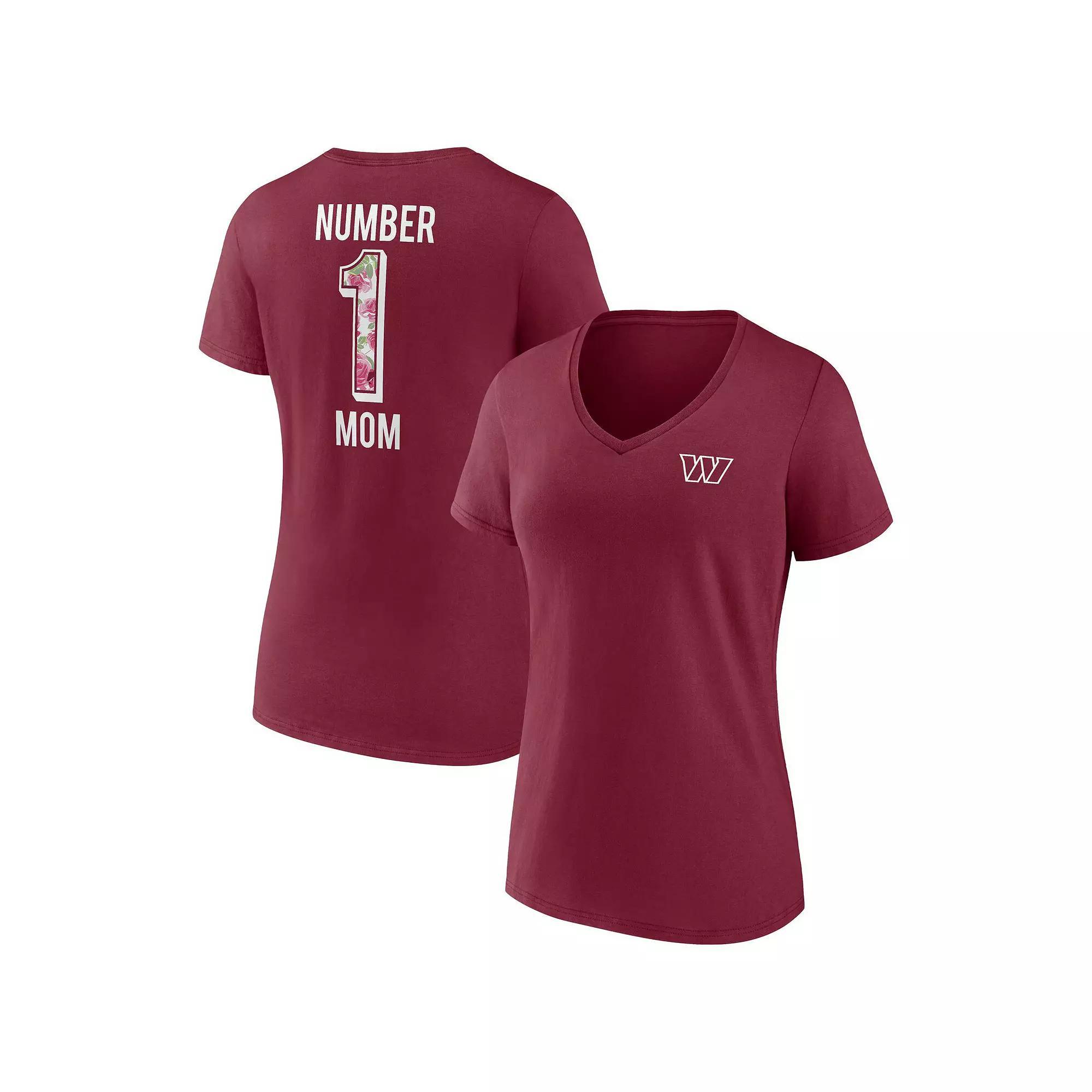 Women's Fanatics Branded Burgundy Washington Commanders Team Mother's Day V-Neck T-Shirt, Size: Small, Wft Med Re Product Image