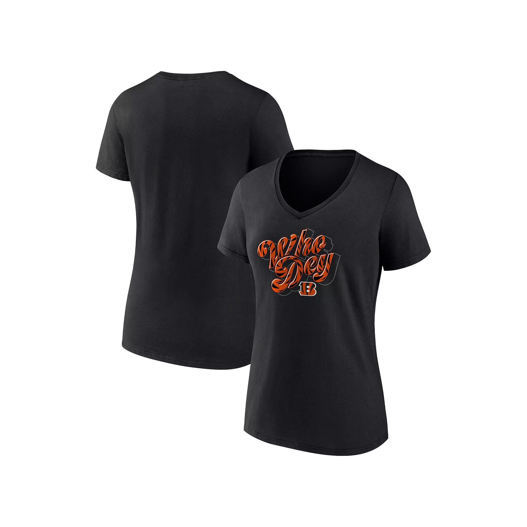 Women's Fanatics Black San Jose Sharks Primary Logo Team V-Neck T-Shirt, Size: Small, Sks Black Product Image
