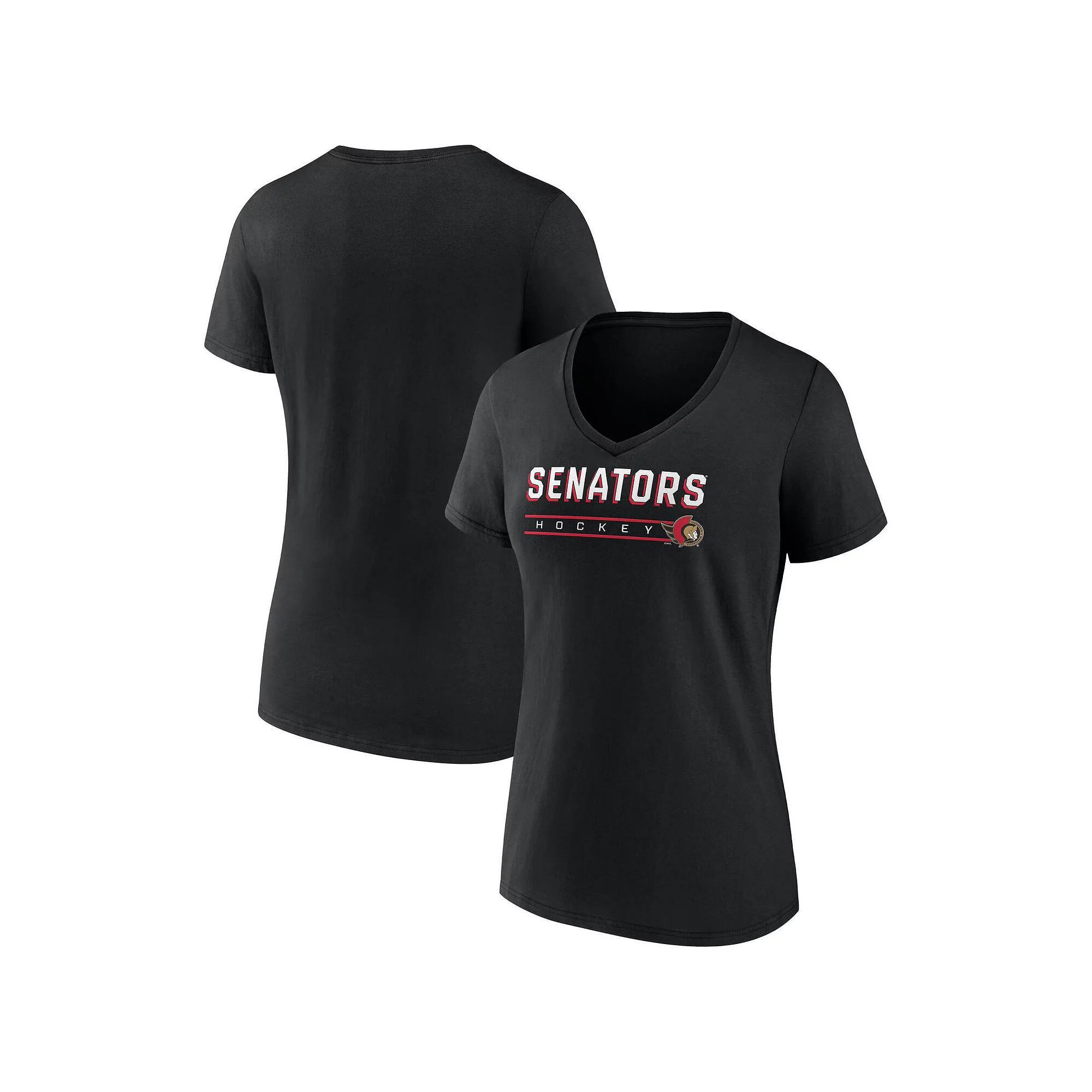 Women's Fanatics Red Carolina Hurricanes V-Neck T-Shirt, Size: Large Product Image