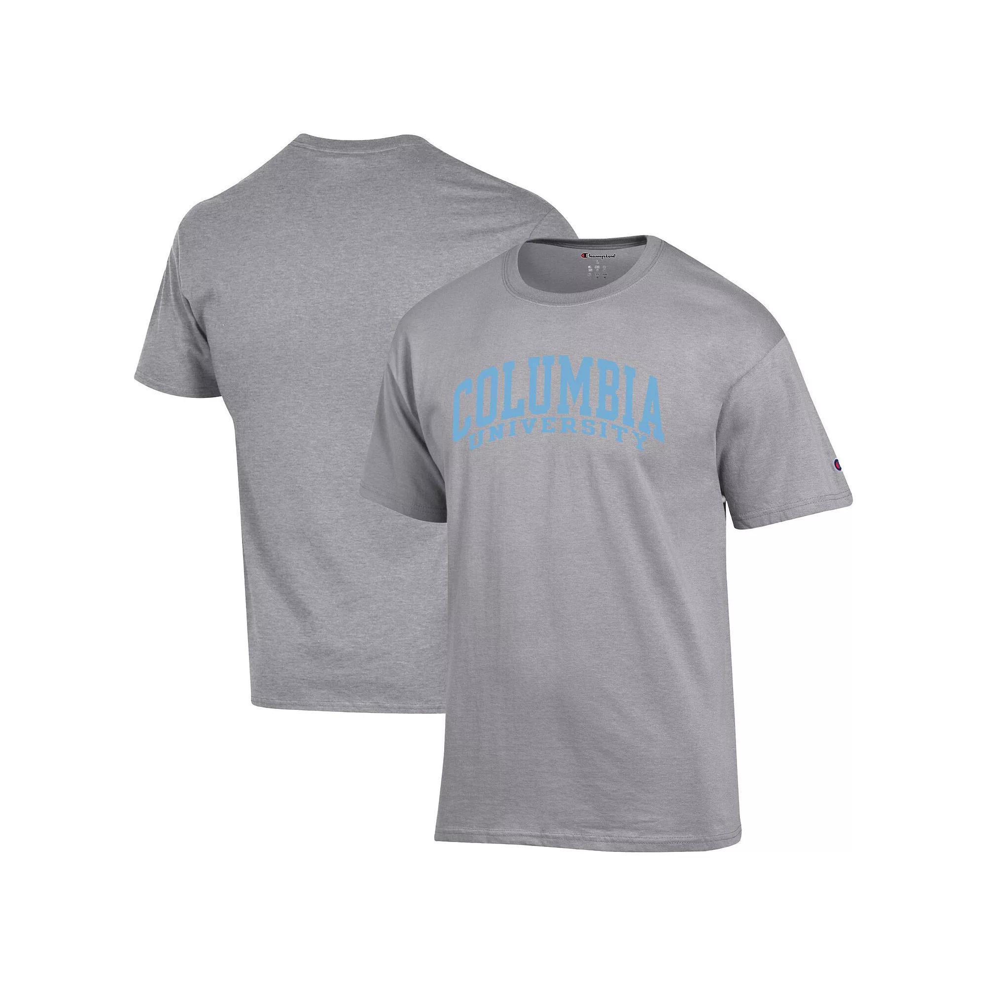 Men's Champion  Heather Gray Columbia University Basic Arch T-Shirt, Size: Small, Nc2 Grey Product Image
