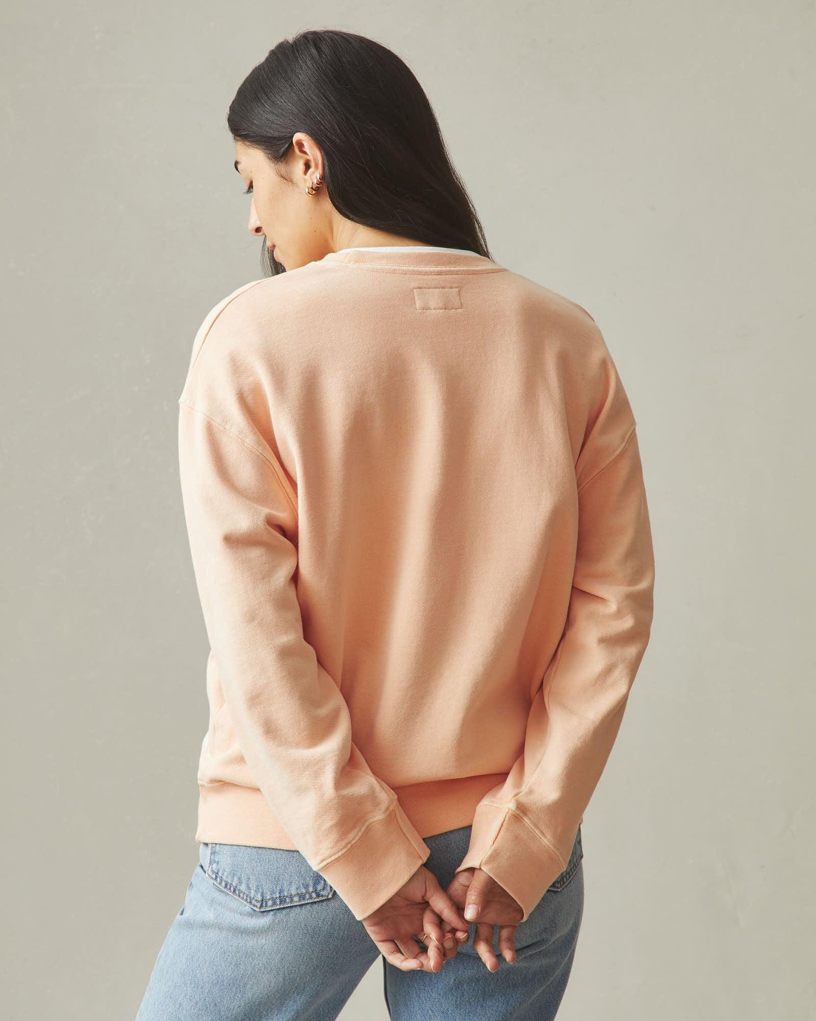 Women's Vintage Wash Relaxed French Terry Crew - Peach Fuzz Product Image