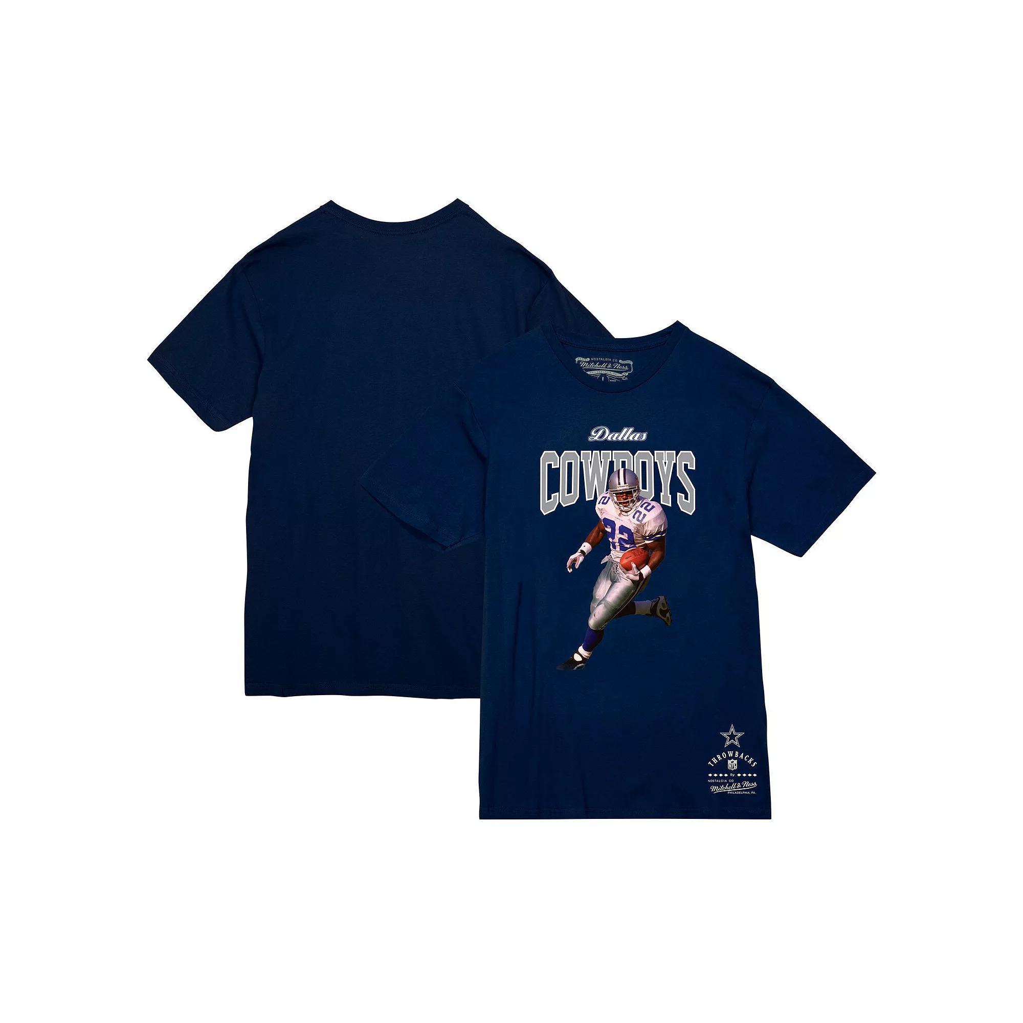 Men's Mitchell & Ness Emmitt Smith Navy Dallas Cowboys Sideline Retired Player T-Shirt, Size: 2XL, Blue Product Image
