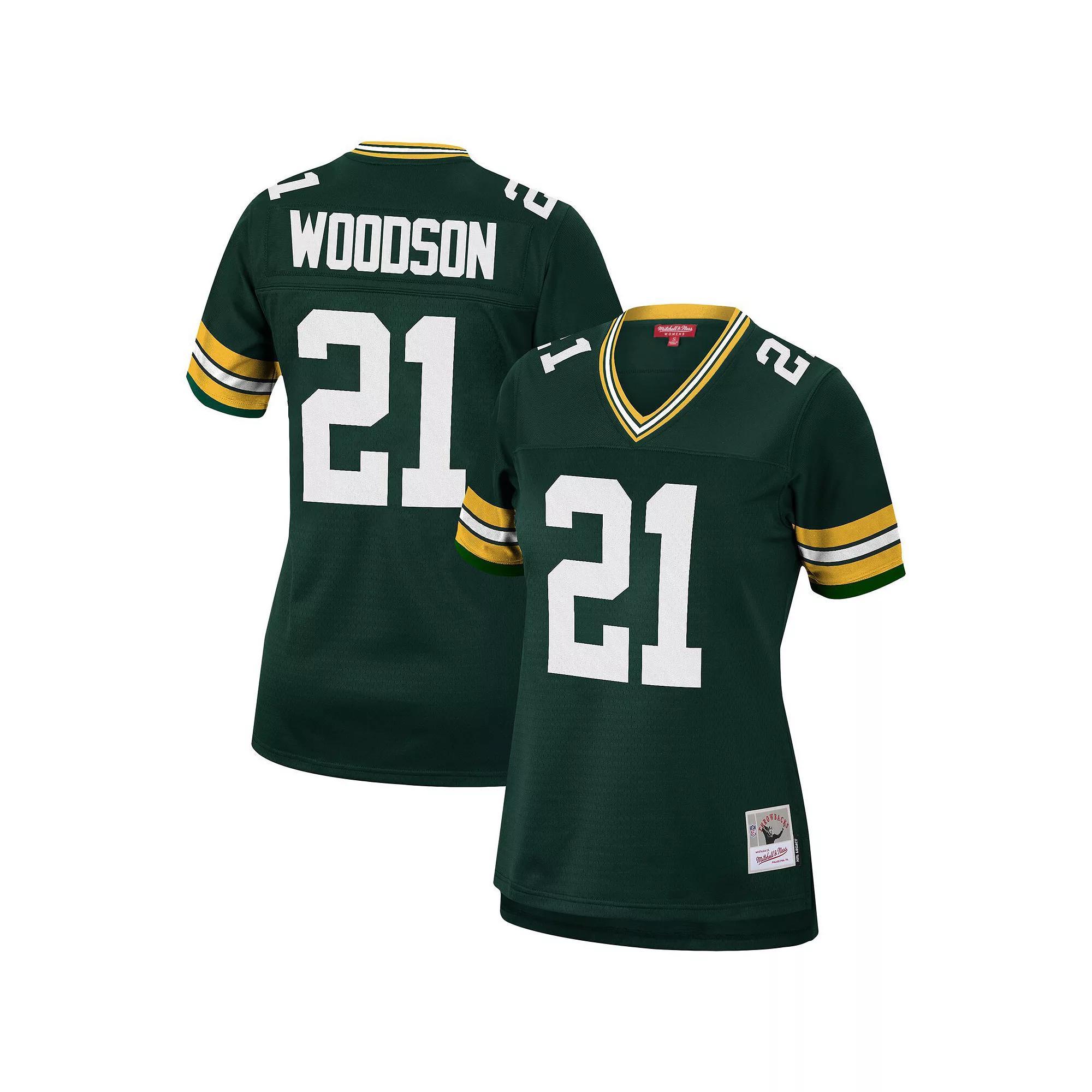 Women's Mitchell & Ness Charles Woodson Green Green Bay Packers 2010 Legacy Replica Player Jersey, Size: Small Product Image