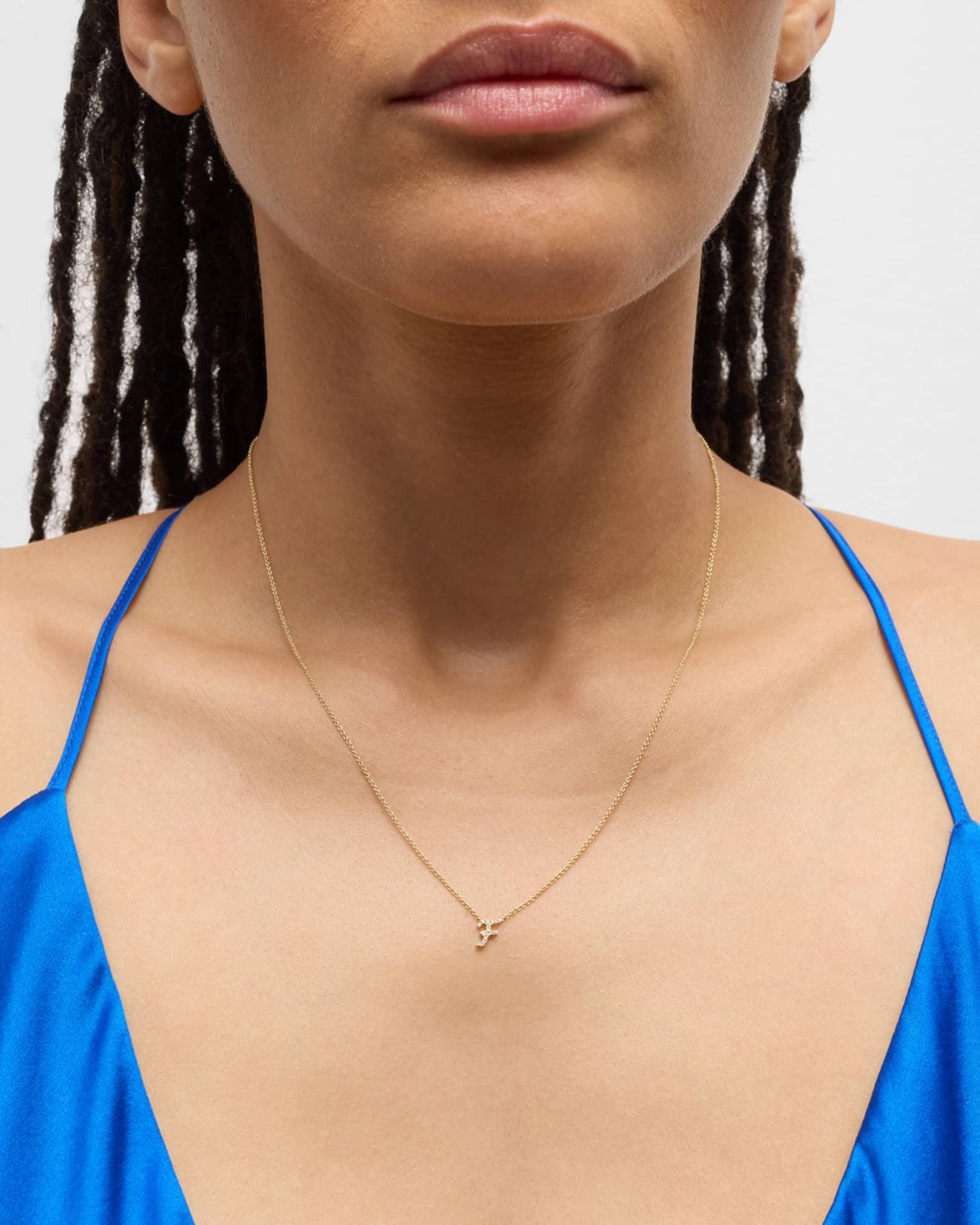 14k Diamond Pave Initial Necklace Product Image