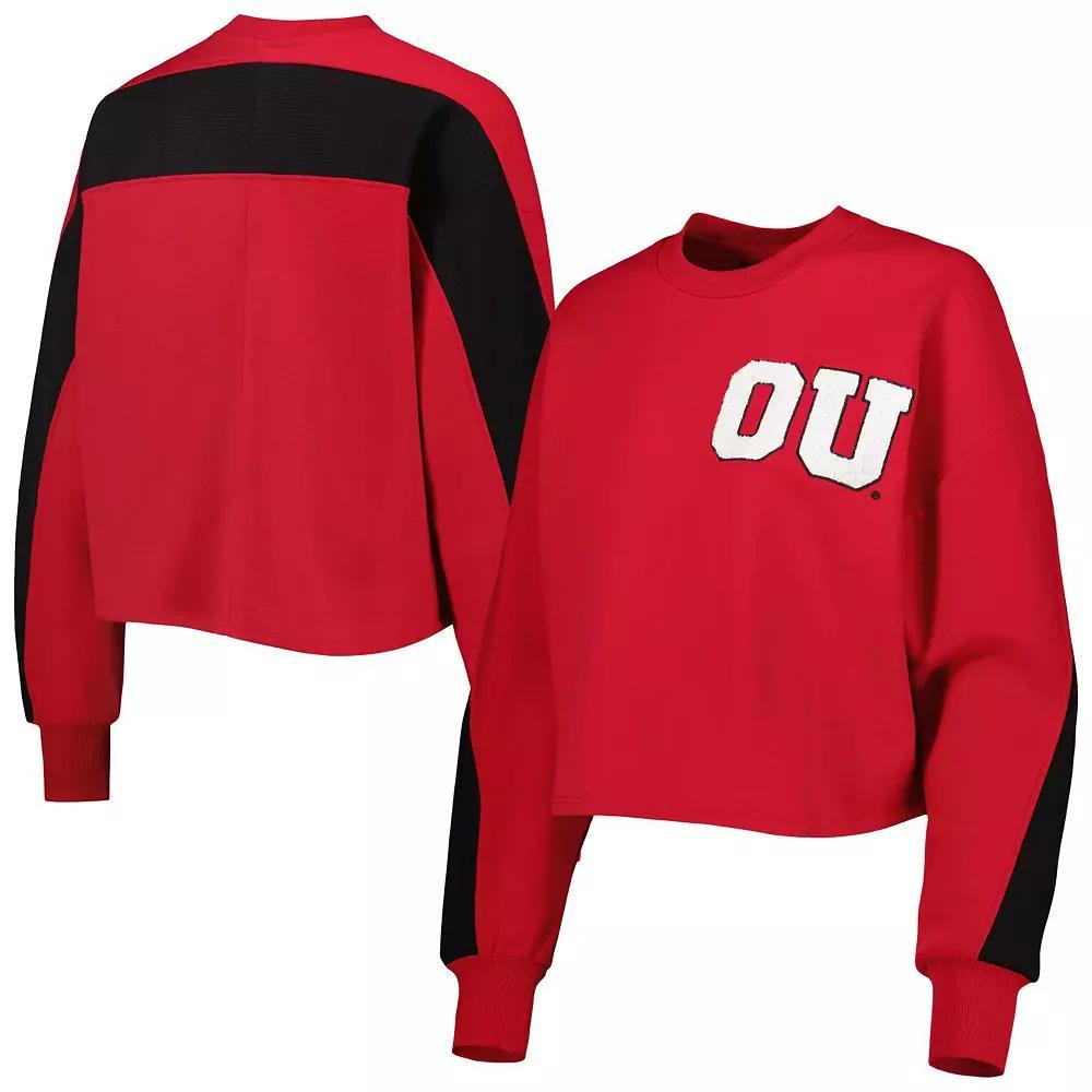 Women's Gameday Couture Crimson Oklahoma Sooners Back To Reality Colorblock Pullover Sweatshirt, Size: Large, Red Product Image