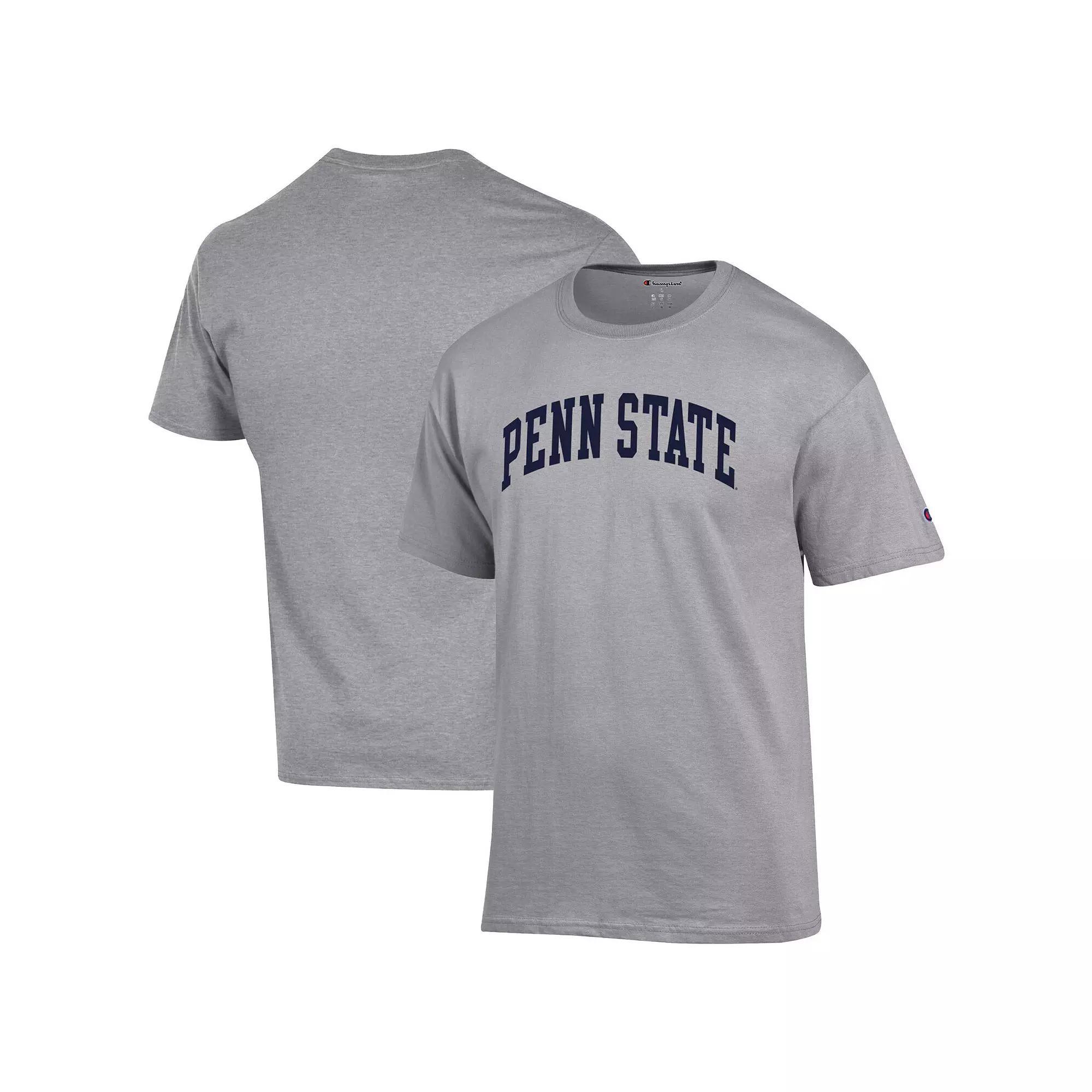 Men's Champion  Heather Gray Penn State Nittany Lions Basic Arch T-Shirt, Size: Small, Grey Product Image