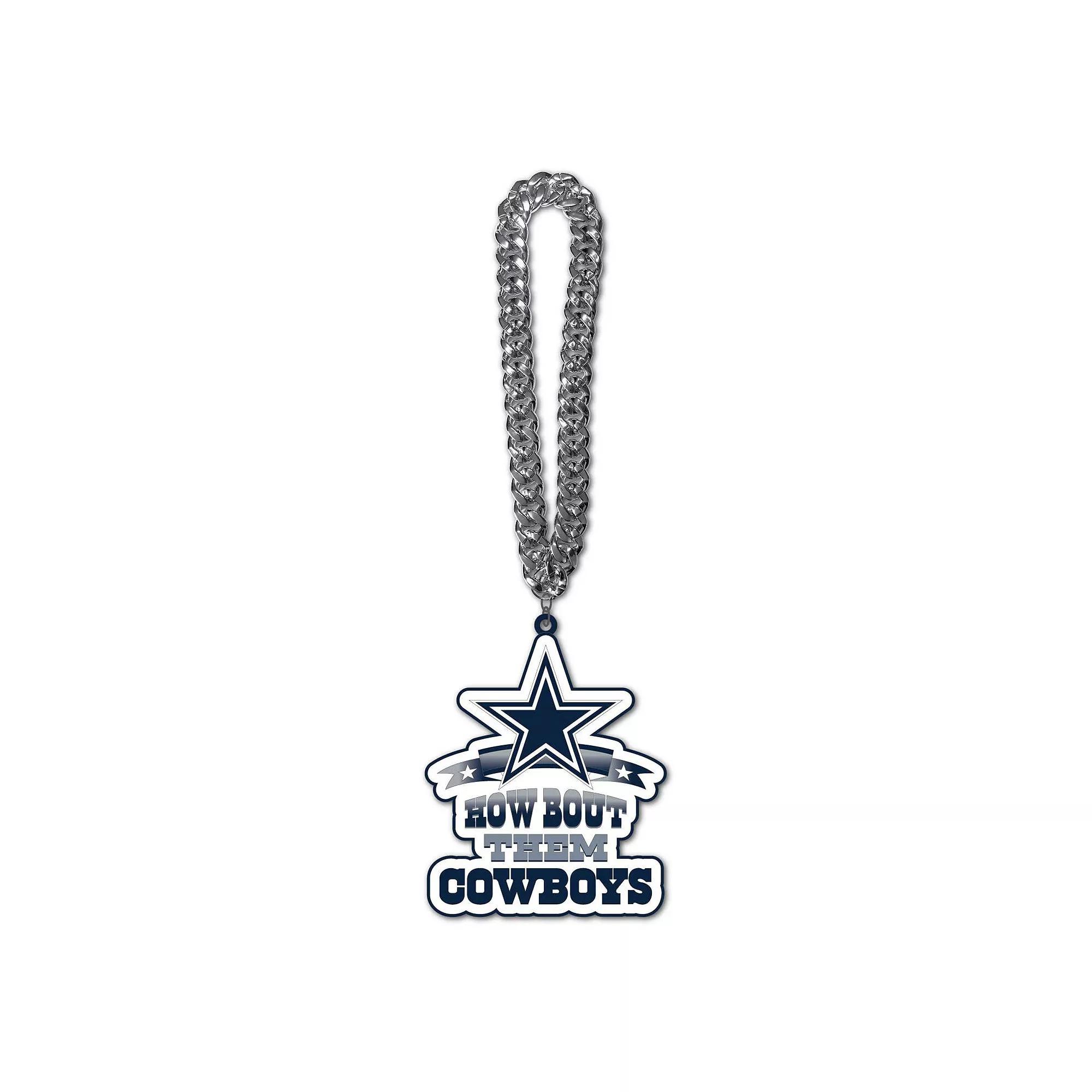 MOJO Dallas Cowboys Slogan Fan Chain Necklace, Men's, Silver Product Image