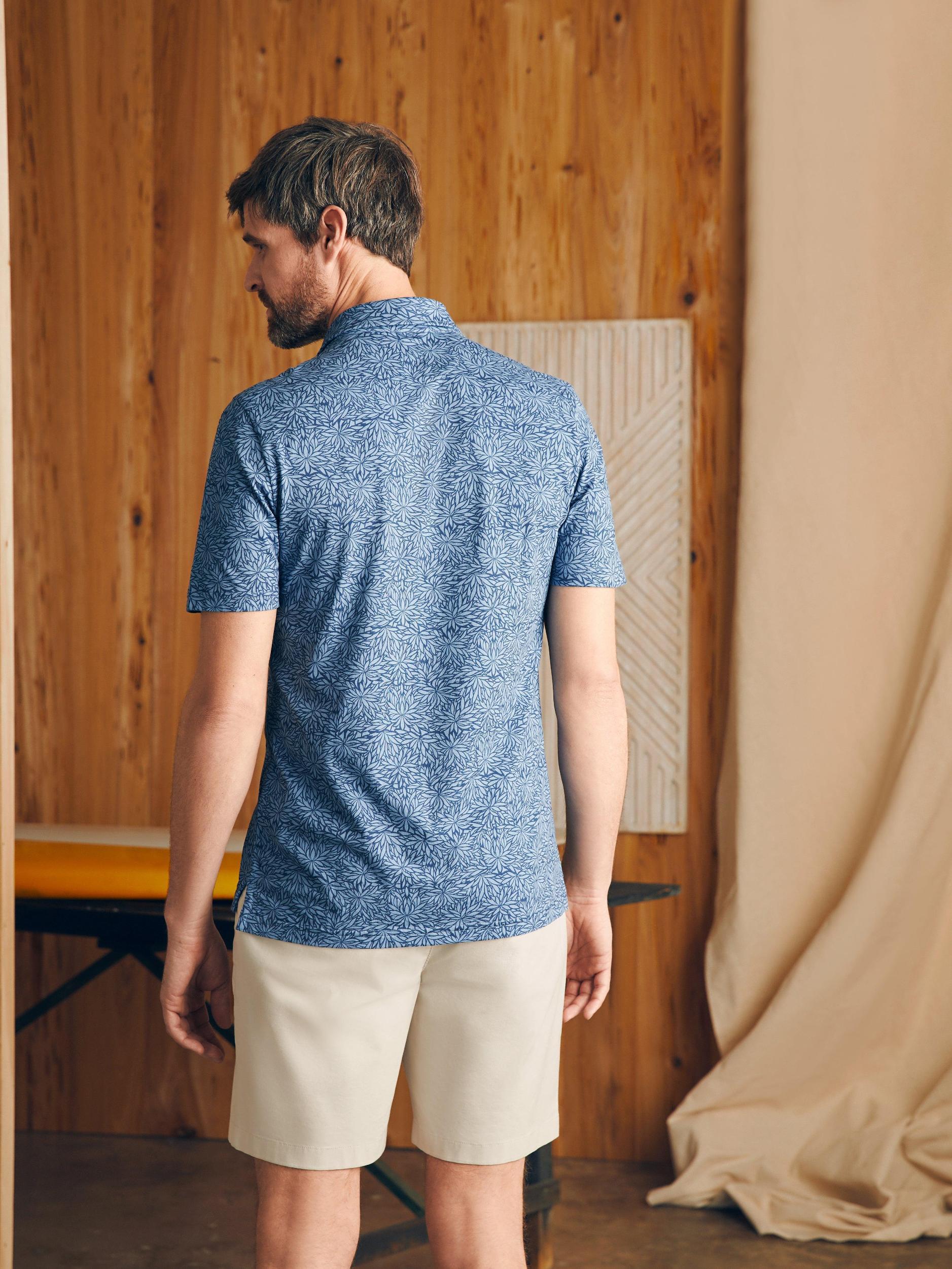 Movement™ Short-Sleeve Pique Polo Shirt - Horizon Blue Frond Print Male Product Image