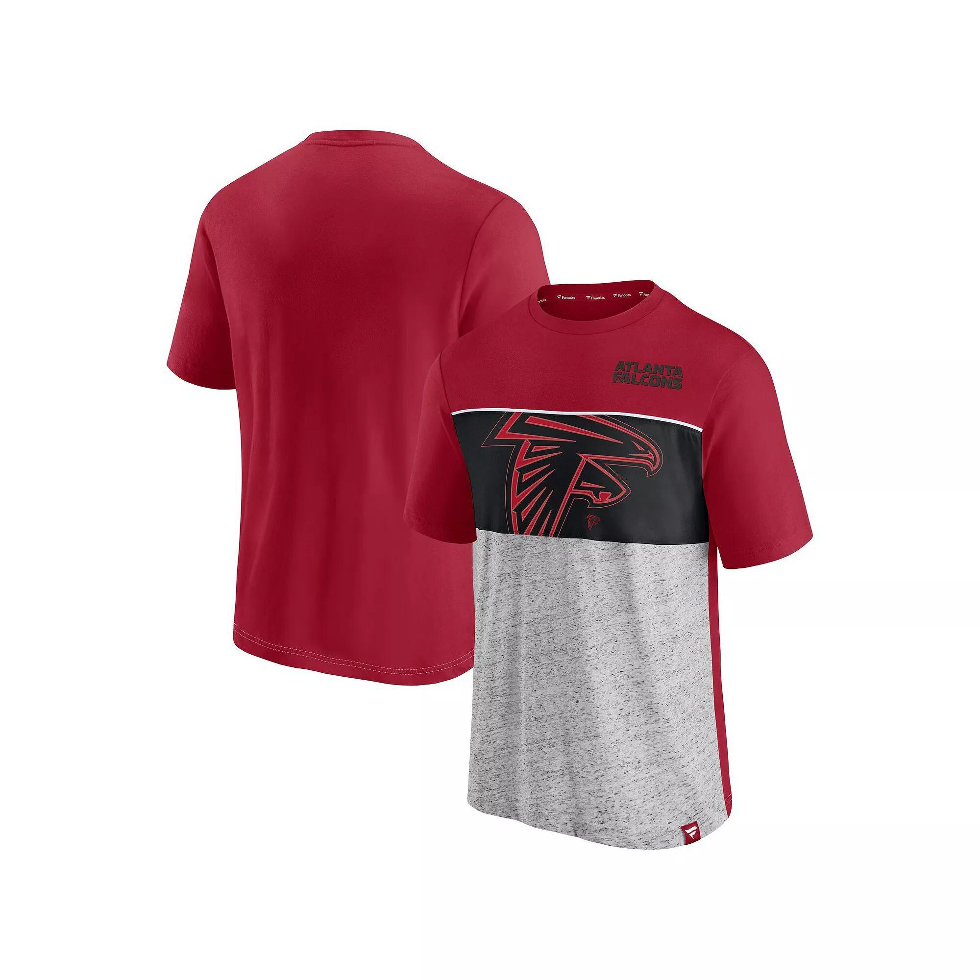 Men's Fanatics Red Atlanta Falcons Colorblock T-Shirt, Size: 2XL Product Image