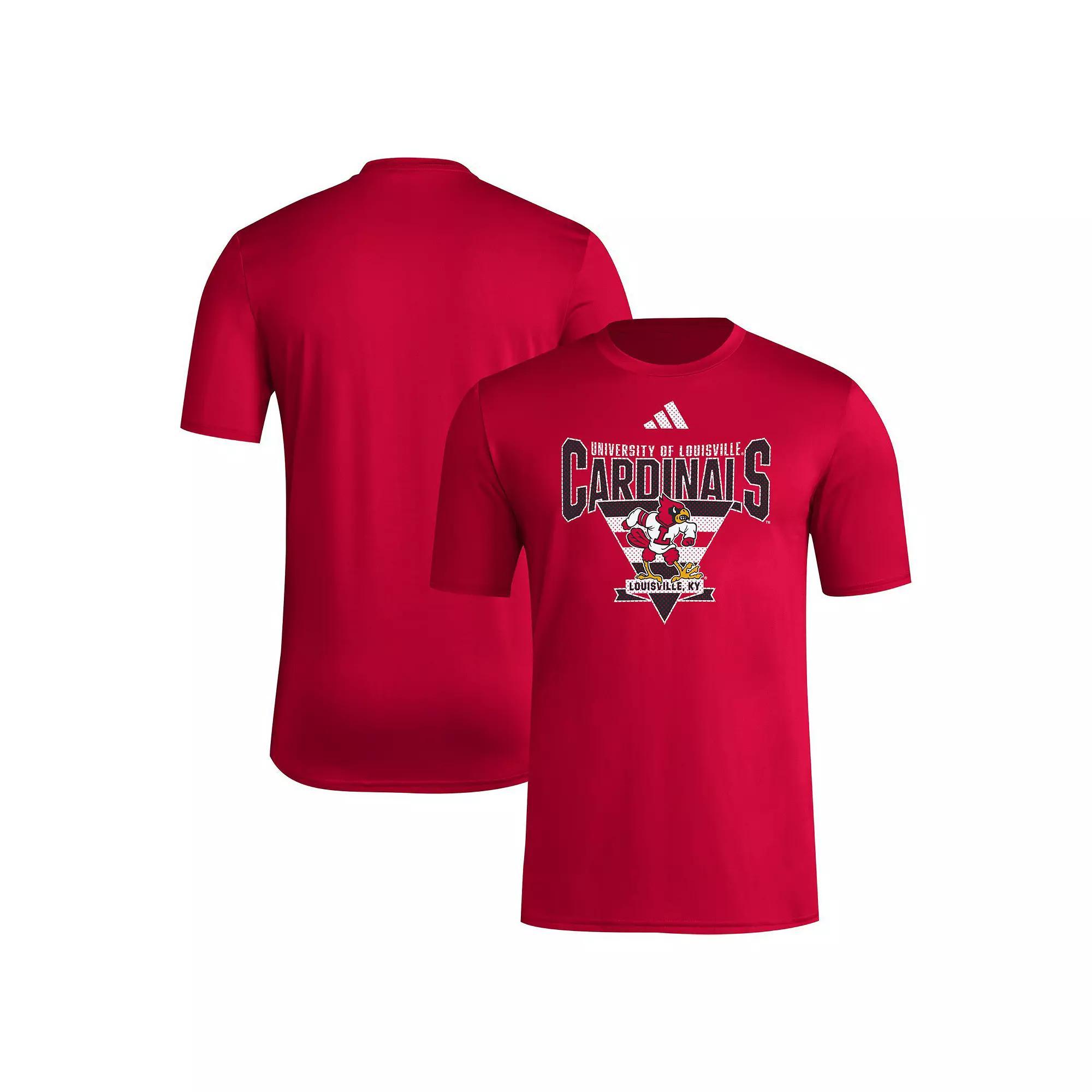Men's adidas Red Louisville Cardinals 2024 Locker Trilateral Pre-Game T-Shirt, Size: XL Product Image