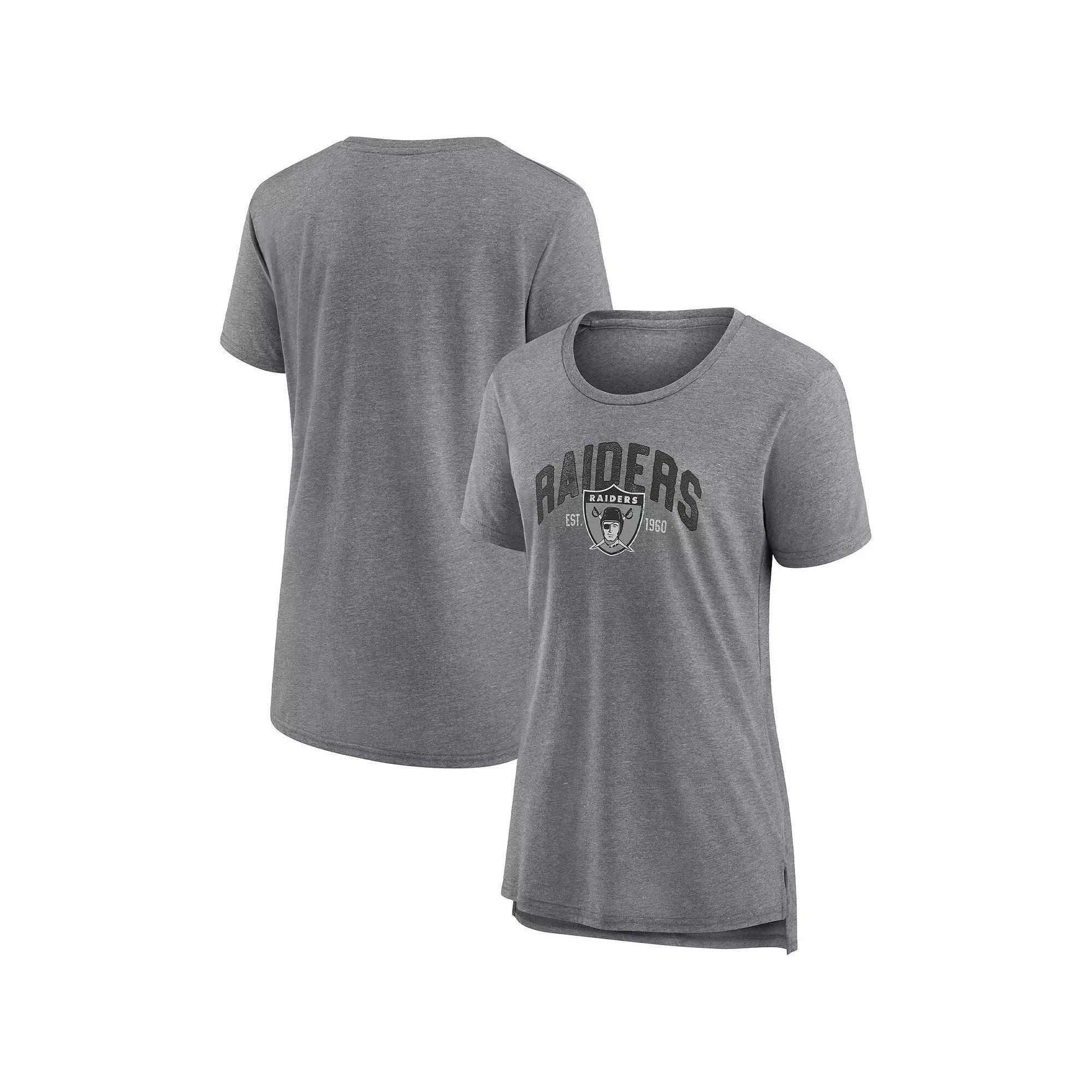 Women's Fanatics Branded Heathered Gray Washington Commanders Drop Back Modern T-Shirt, Size: Small, Wft Grey Product Image