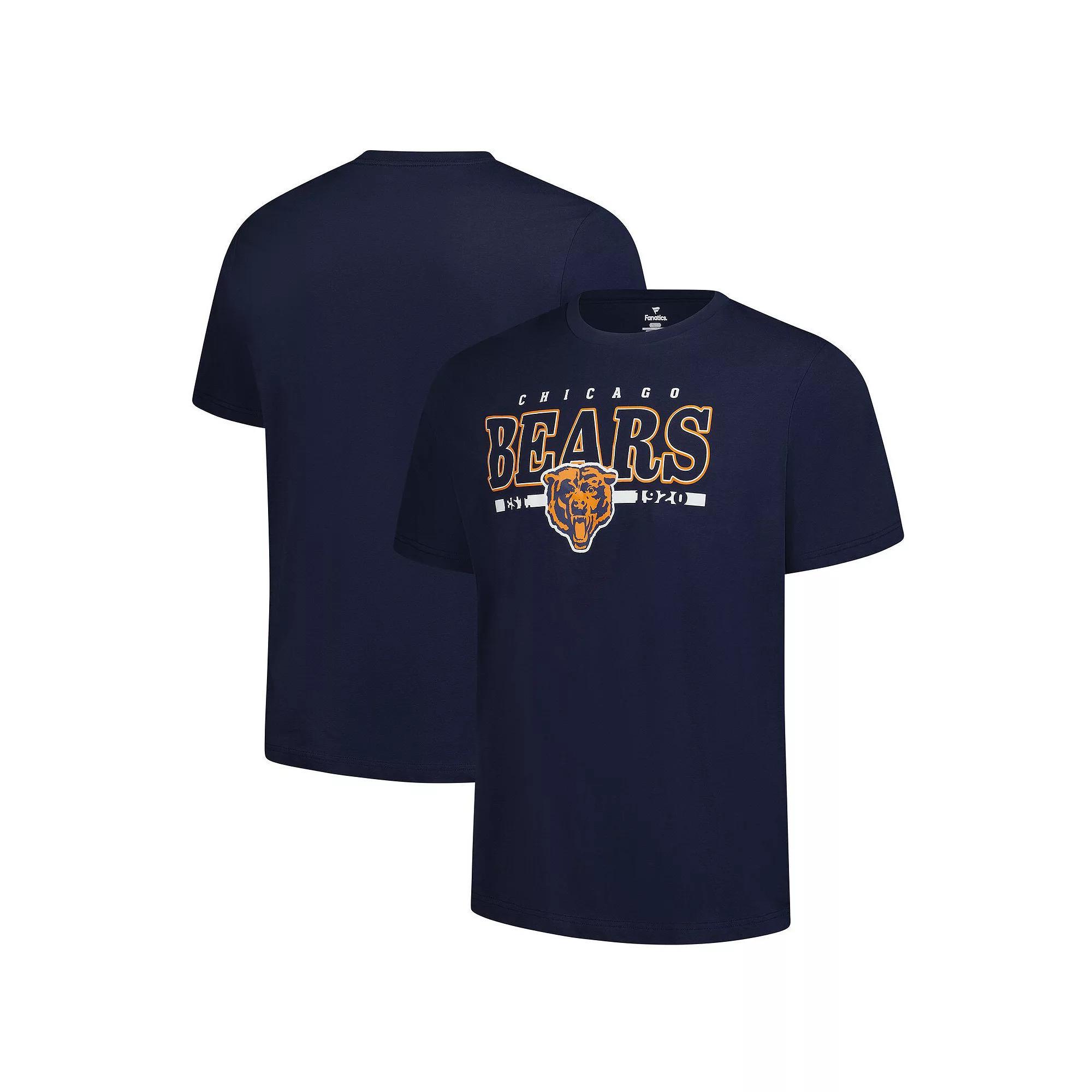 Men's Fanatics  Navy Chicago Bears Combo Up Vintage T-Shirt, Size: 4XL, Blue Product Image