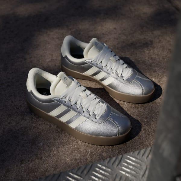 adidas VL Court 3.0 Shoes Silver Metallic M 8 / W 9 Unisex Product Image