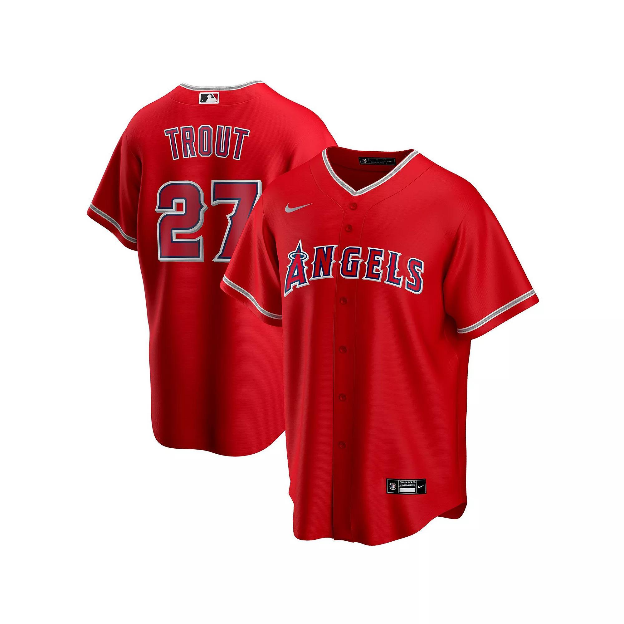 Men's Nike Mike Trout Red Los Angeles Angels Alternate Replica Player Name Jersey, Size: Large Product Image