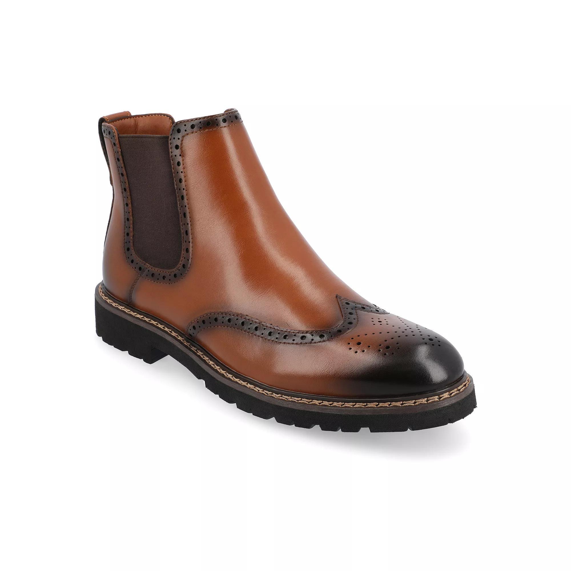 VANCE Hogan Tru Comfort Foam Mens Wingtip Chelsea Boots Red Product Image