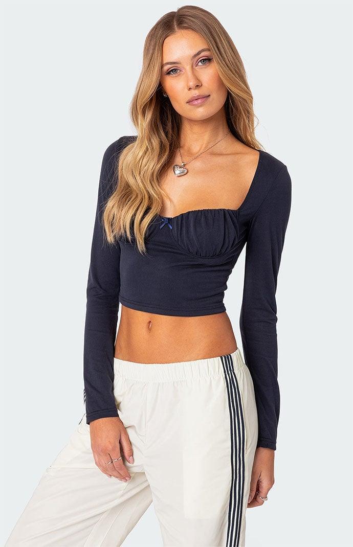 Edikted Women's Remy Bow Ribbon Track Pants Product Image