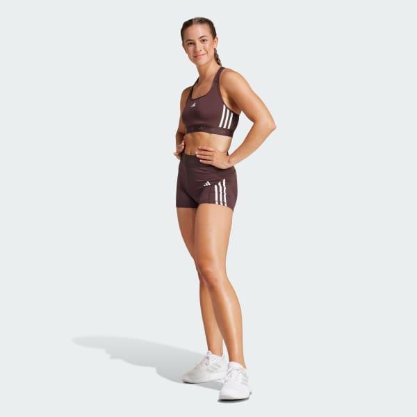 adidas Hyperglam 3-Inch Leggings Shadow Brown XS Womens Product Image