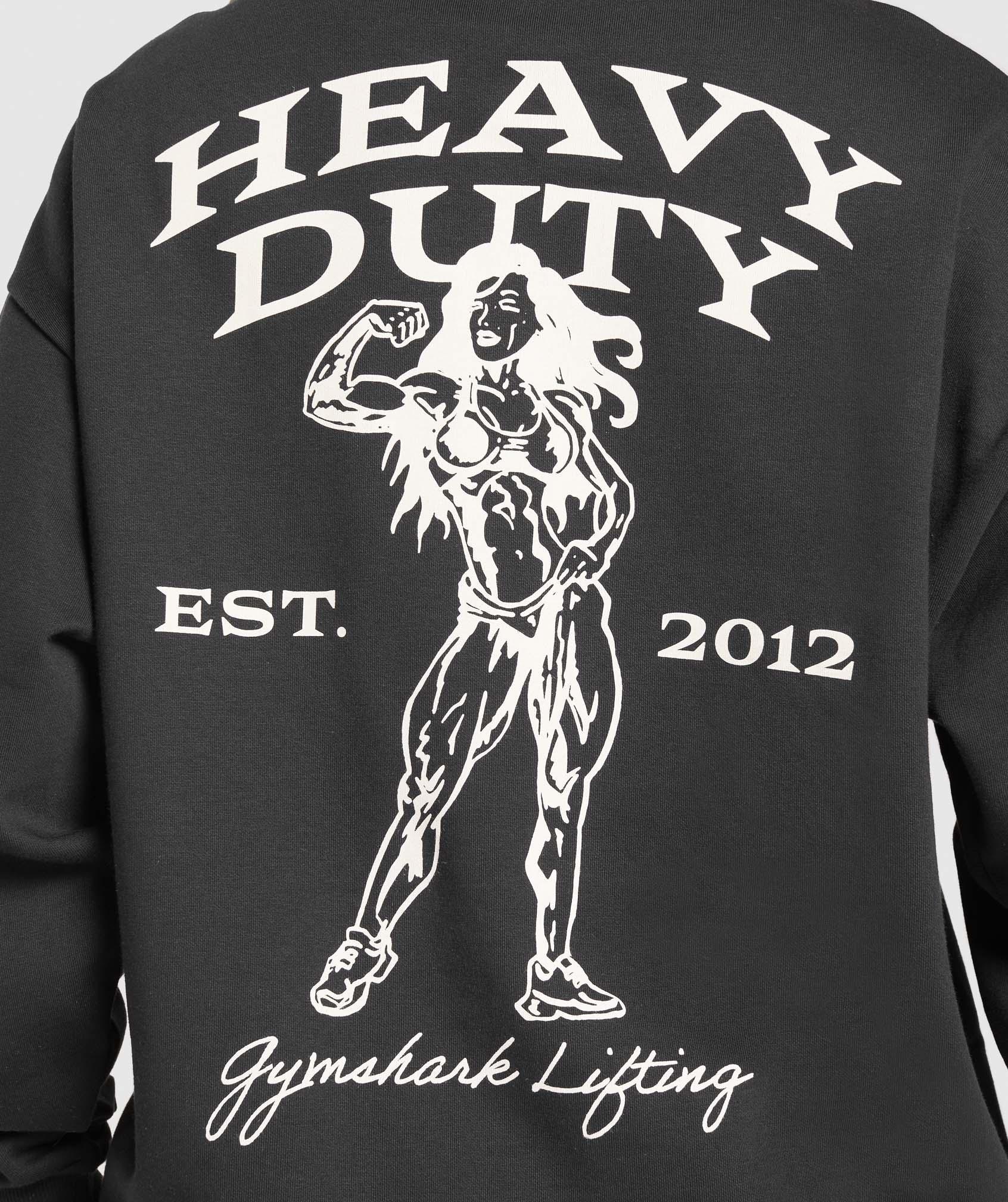 Gymshark Heavy Duty Graphic Oversized Pullover - Black Female Product Image