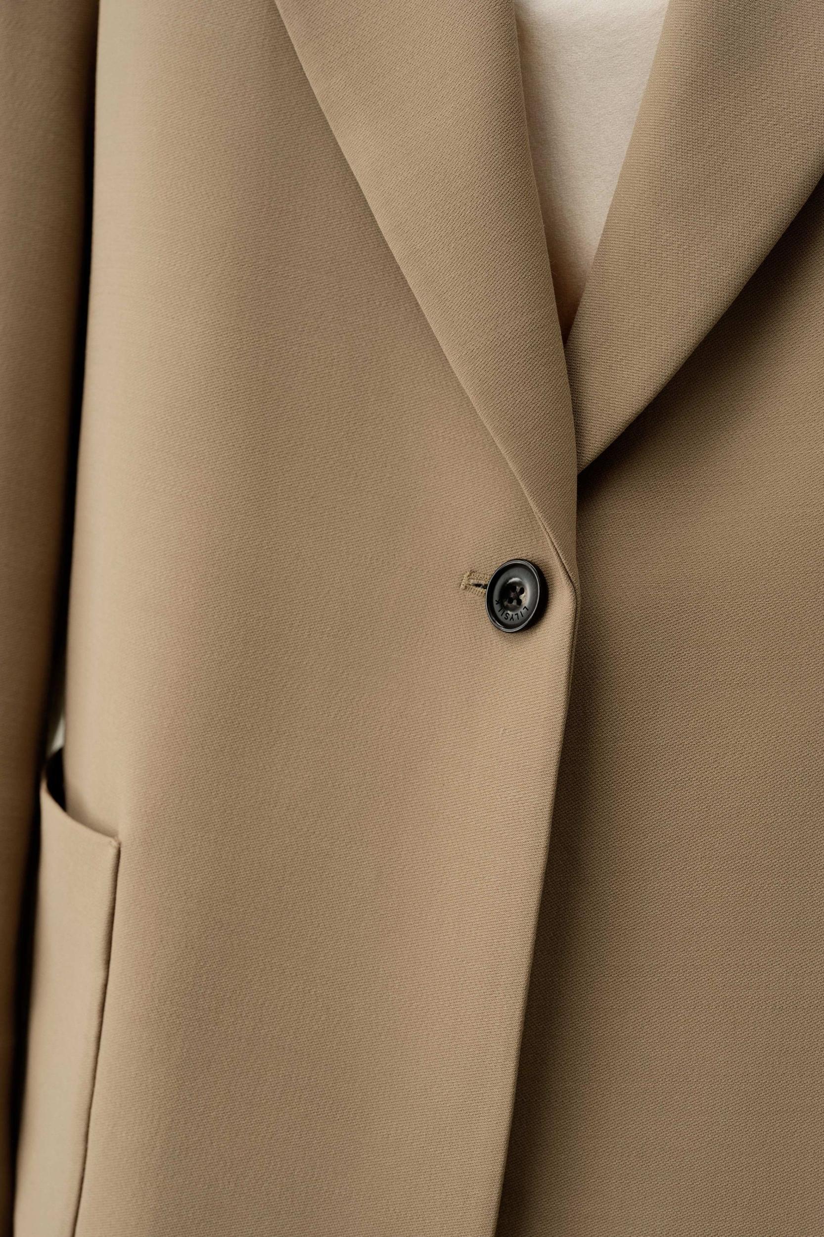 Single-Button Silk-Wool Blend Blazer Product Image