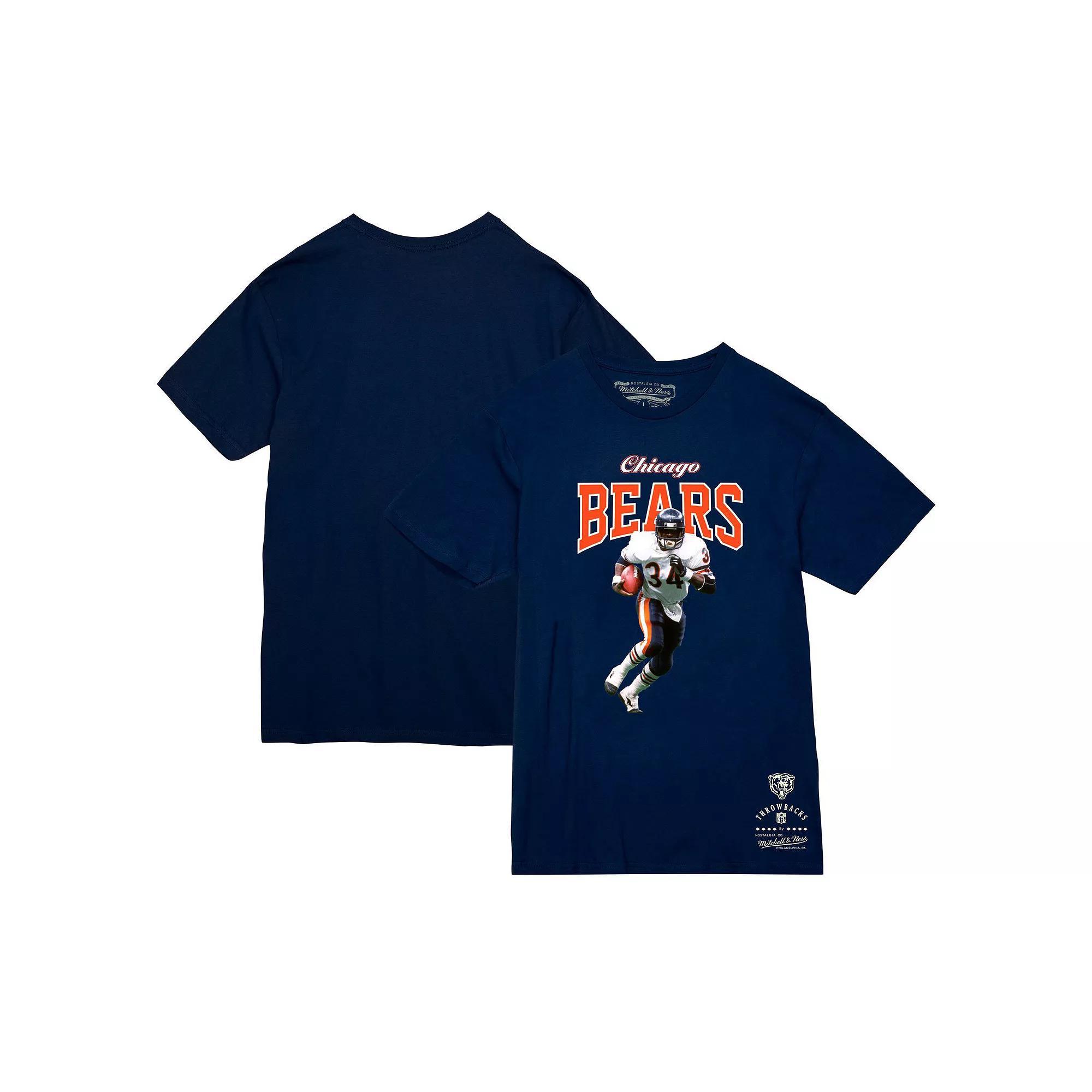 Men's Mitchell & Ness Walter Payton Navy Chicago Bears Sideline Retired Player T-Shirt, Size: XL, Blue Product Image