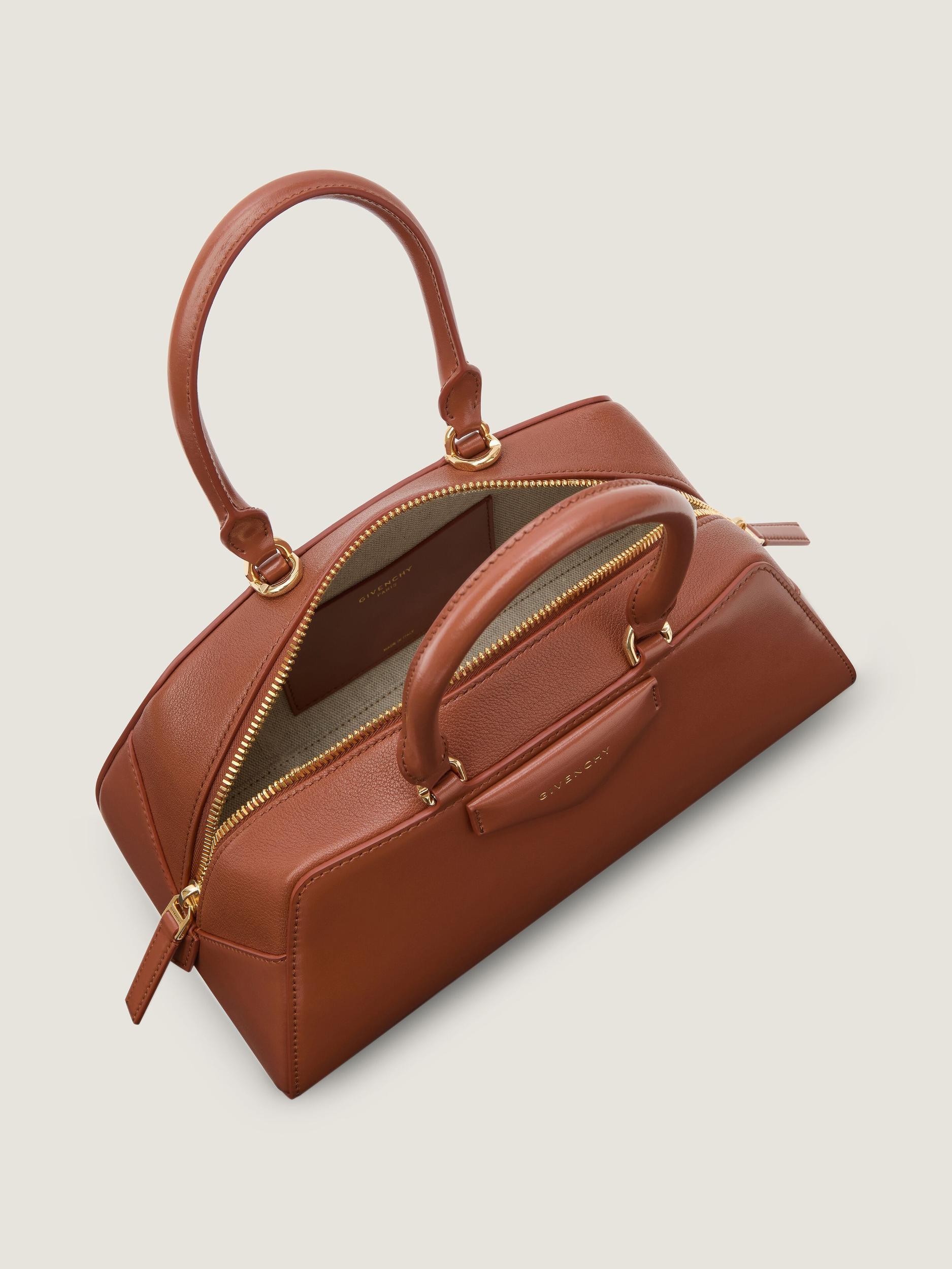 Small Antigona East-West bag in Box leather Product Image