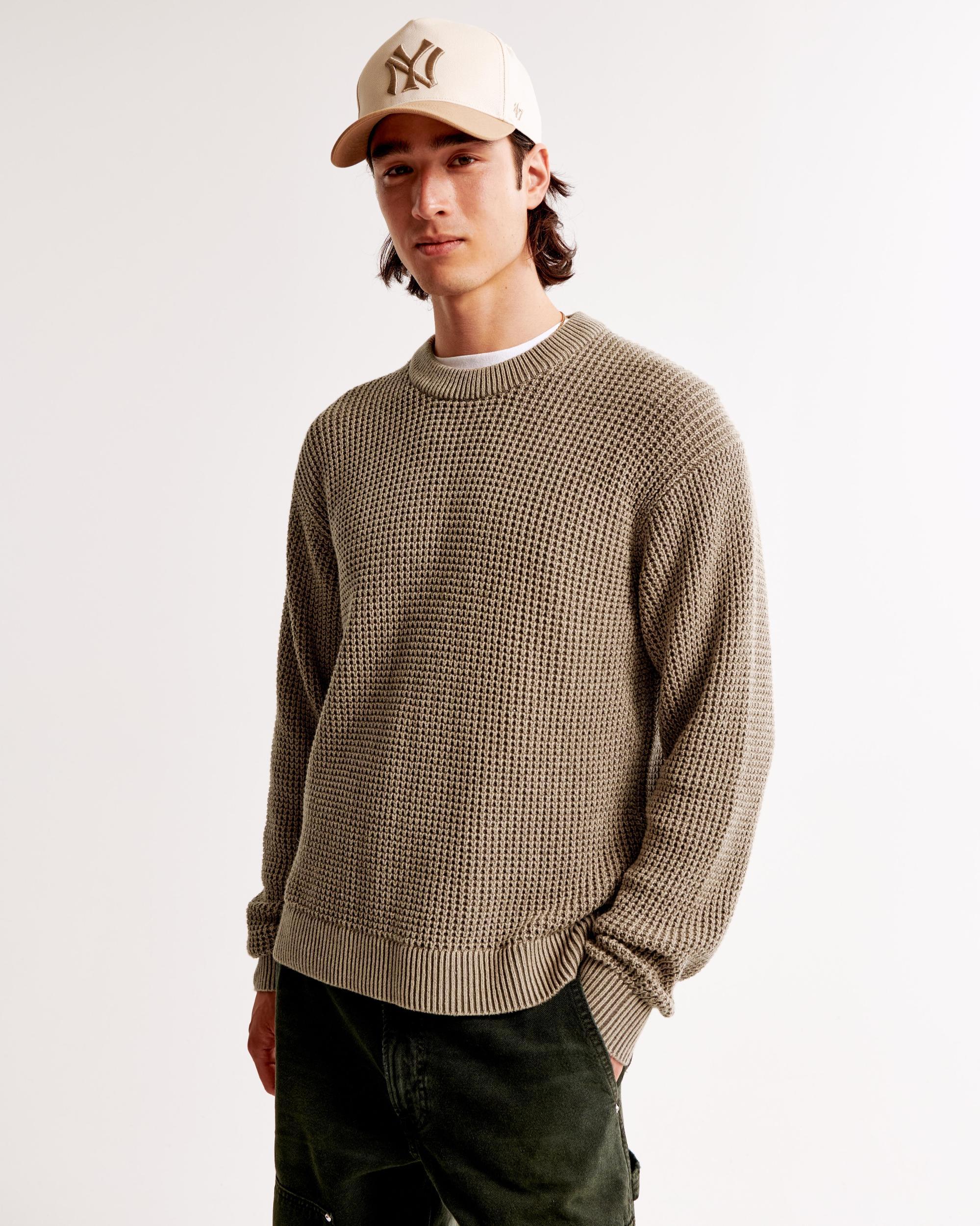 Oversized Waffle Crew Sweater Product Image