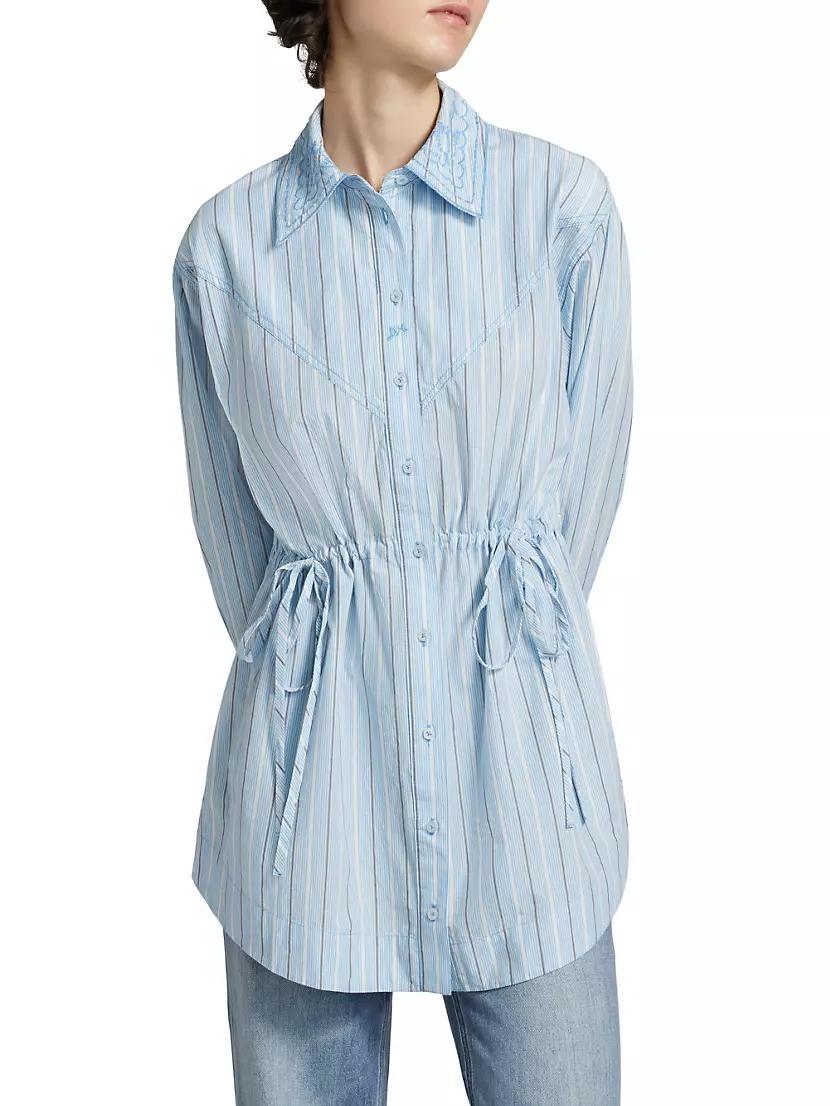 Romy Tie-Waist Poplin Shirt Product Image