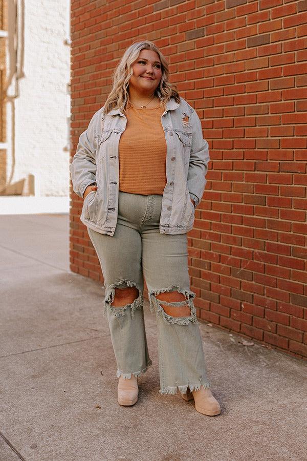 Risen The Kimora Distressed Denim Jacket Curves Product Image